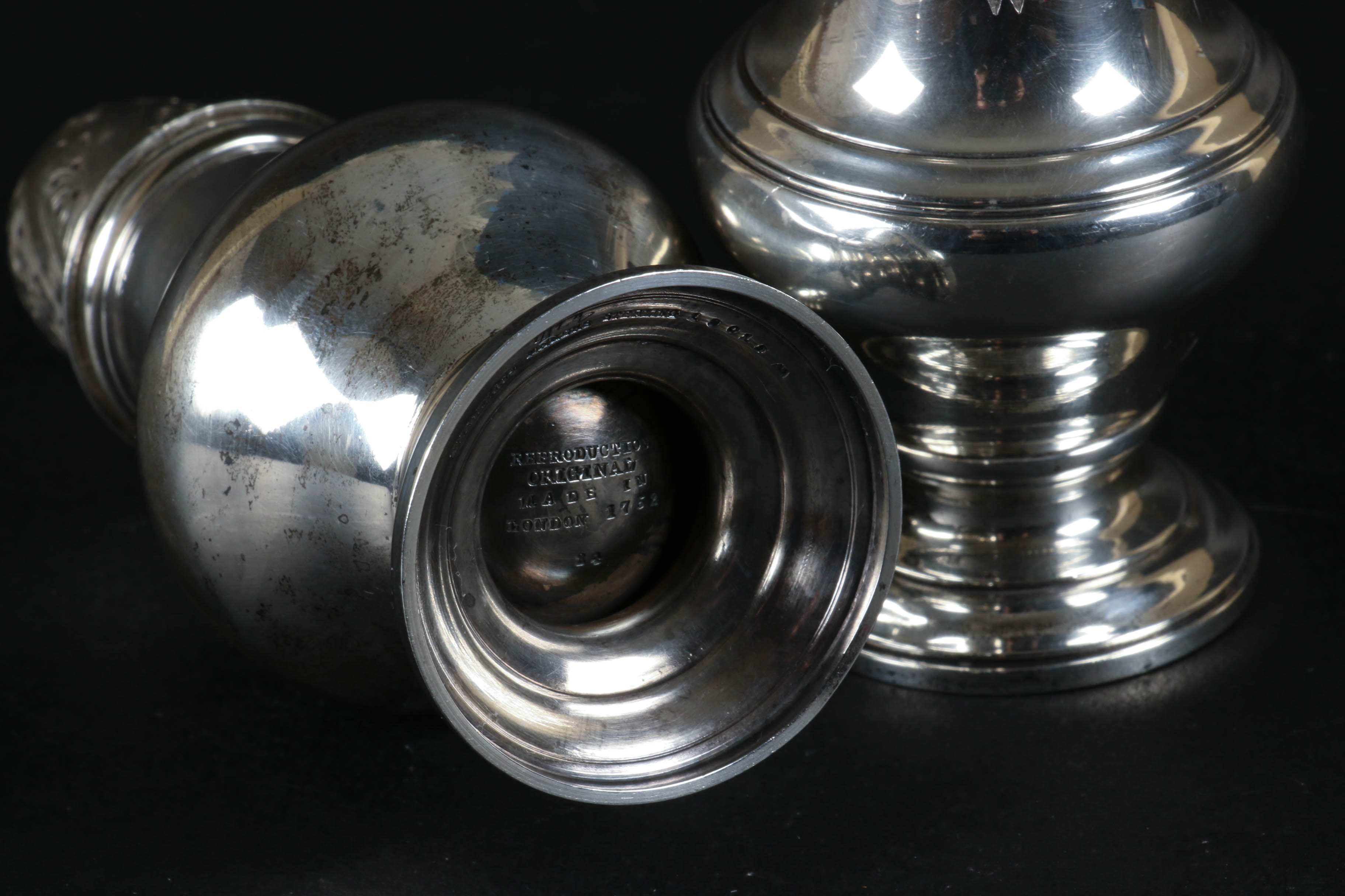 Tiffany & Co and Schweitzer Sterling Silver Salt and Pepper Shakers, Mid-Century
