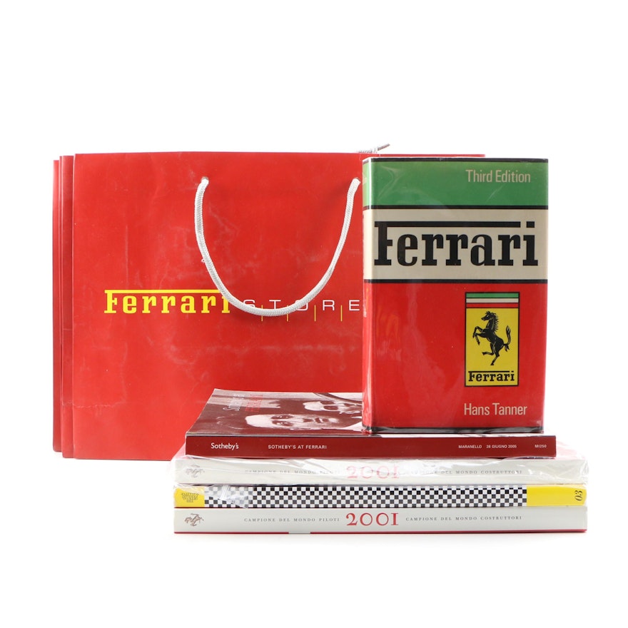 1968 "Ferrari" by Hans Tanner with Other Ferrari Books and Miscellanea