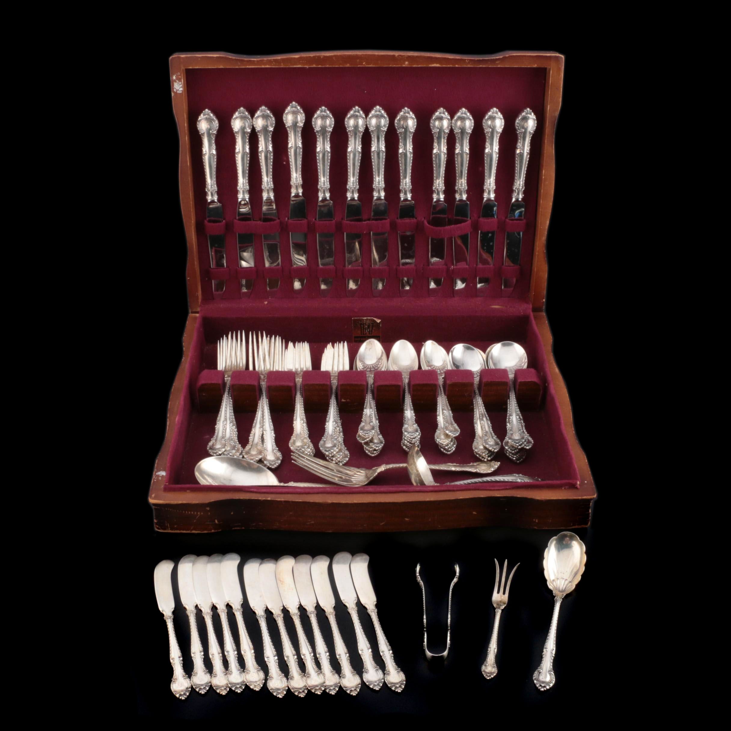 Gorham "English Gadroon" Sterling Silver Flatware Set, Mid to Late 20th Century