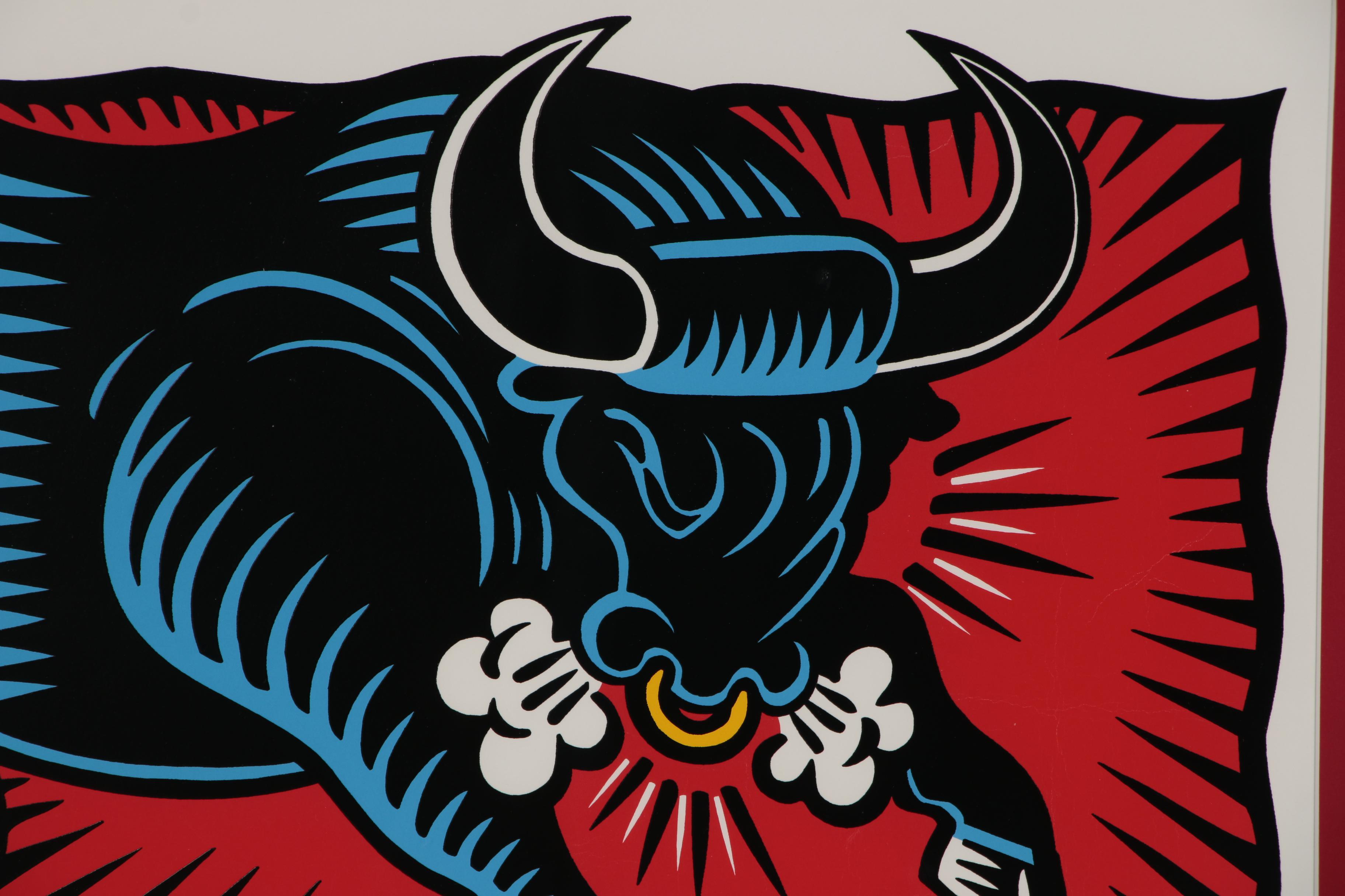 Burton Morris Pop Art Serigraph "The Bull", 1997