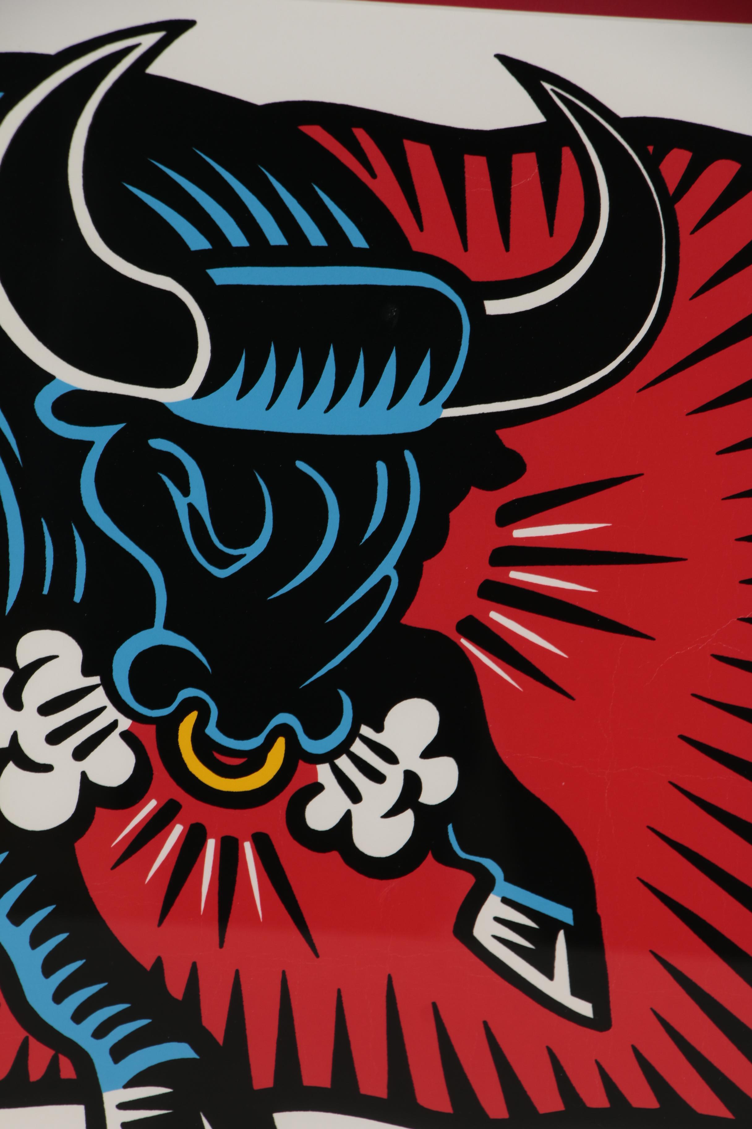 Burton Morris Pop Art Serigraph "The Bull", 1997