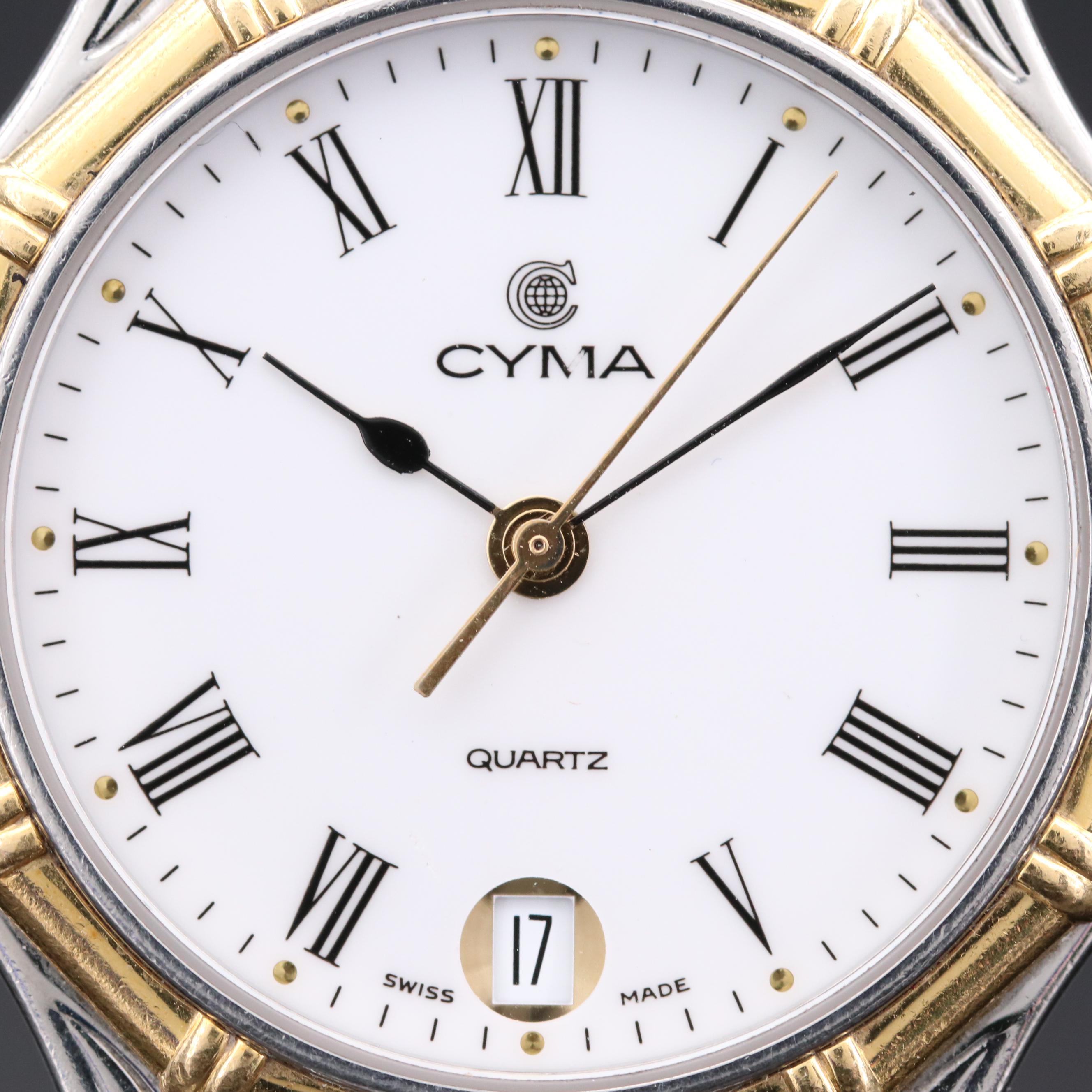 Cyma Stainless Steel and 18K Gold Swiss Quartz Watch