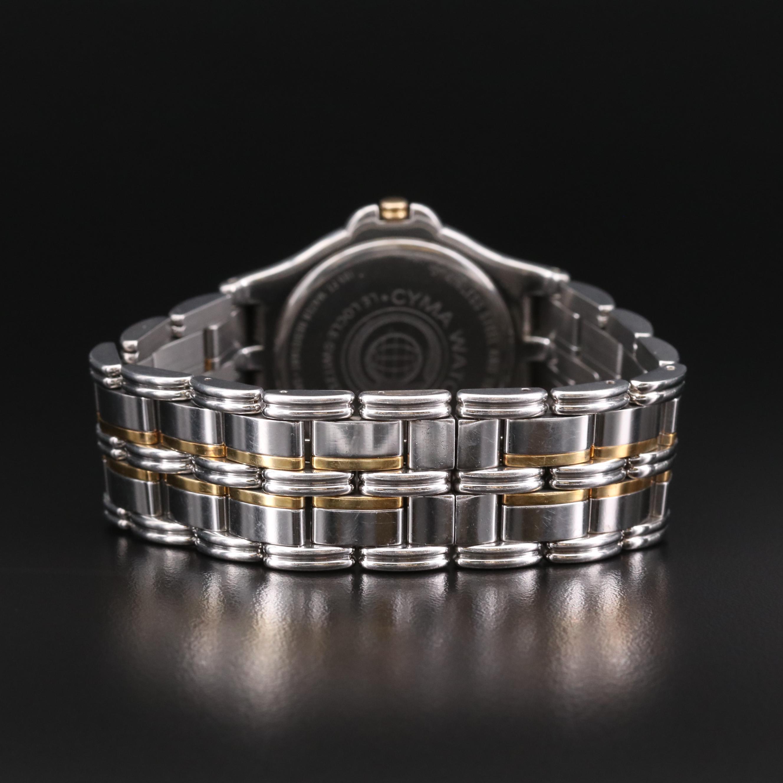Cyma Stainless Steel and 18K Gold Swiss Quartz Watch
