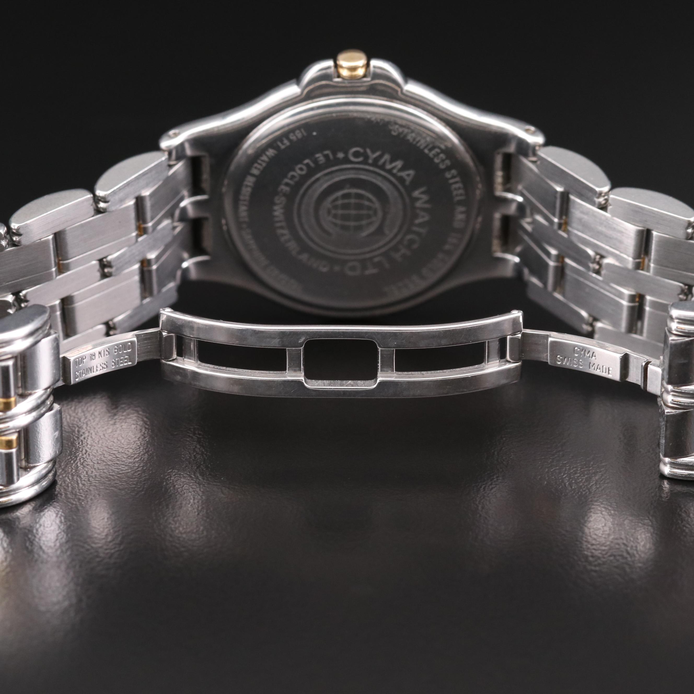 Cyma Stainless Steel and 18K Gold Swiss Quartz Watch