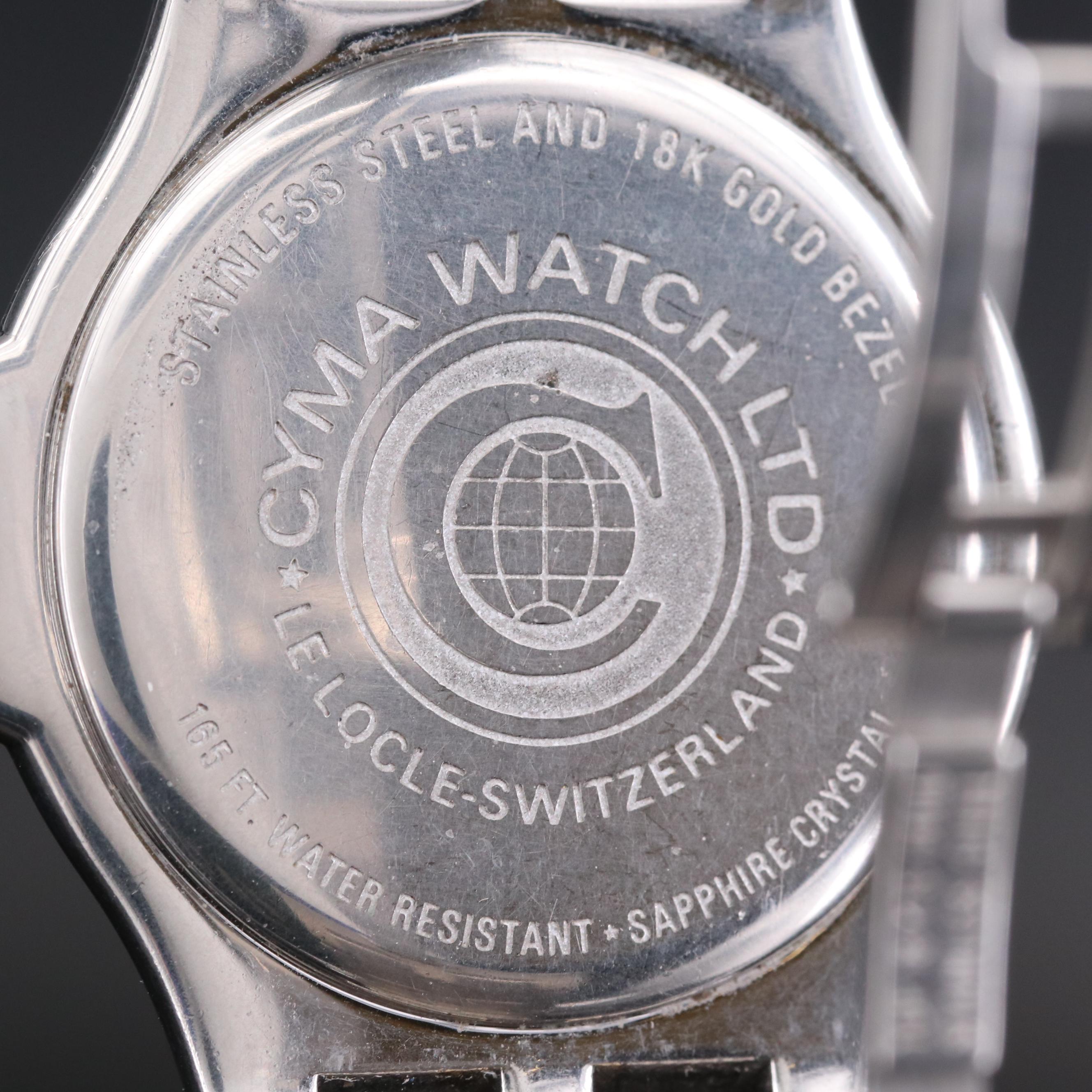 Cyma Stainless Steel and 18K Gold Swiss Quartz Watch