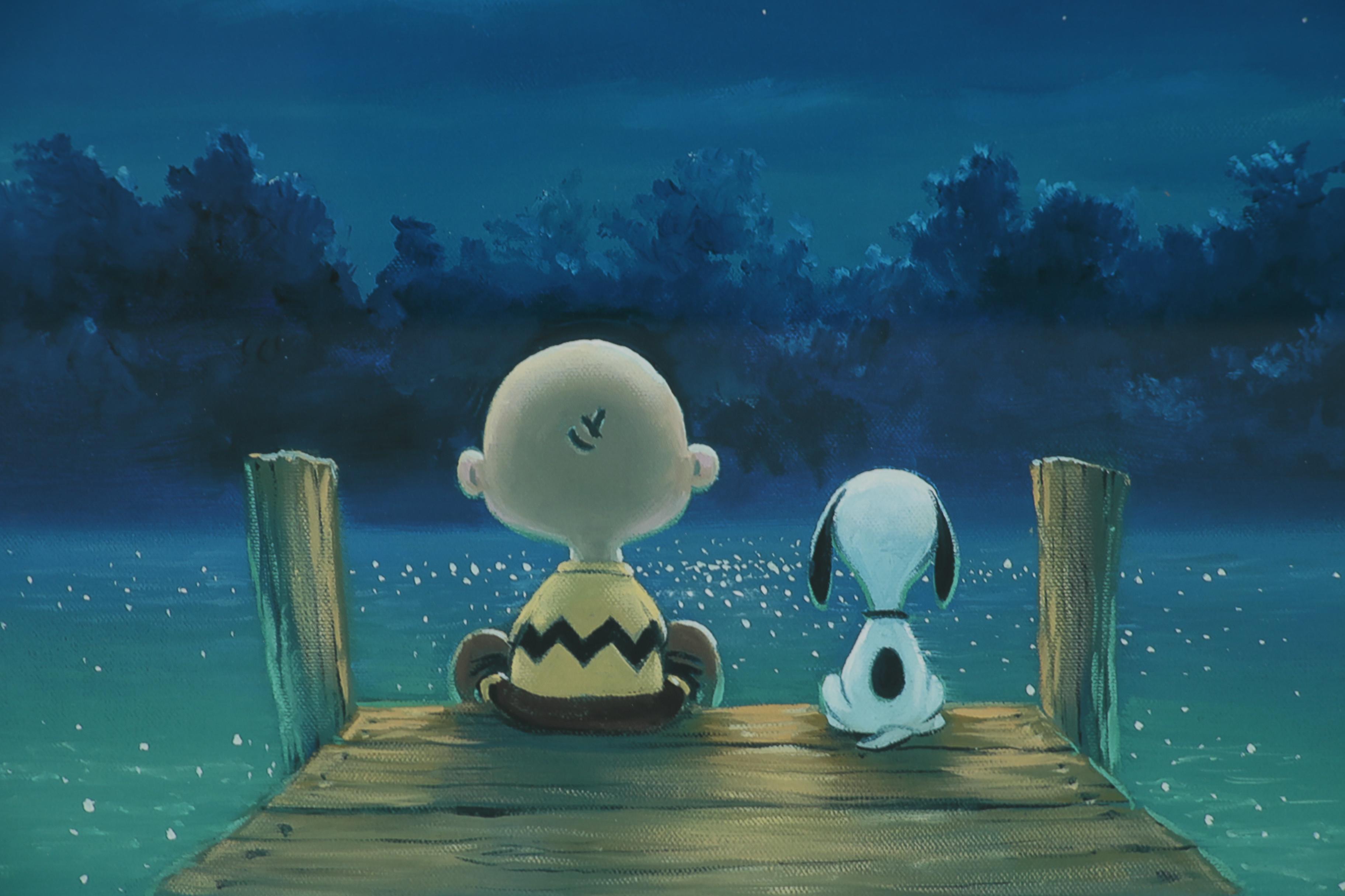 Giclée After Rob Kaz Peanuts Illustration "Woodstock Over the Dock"