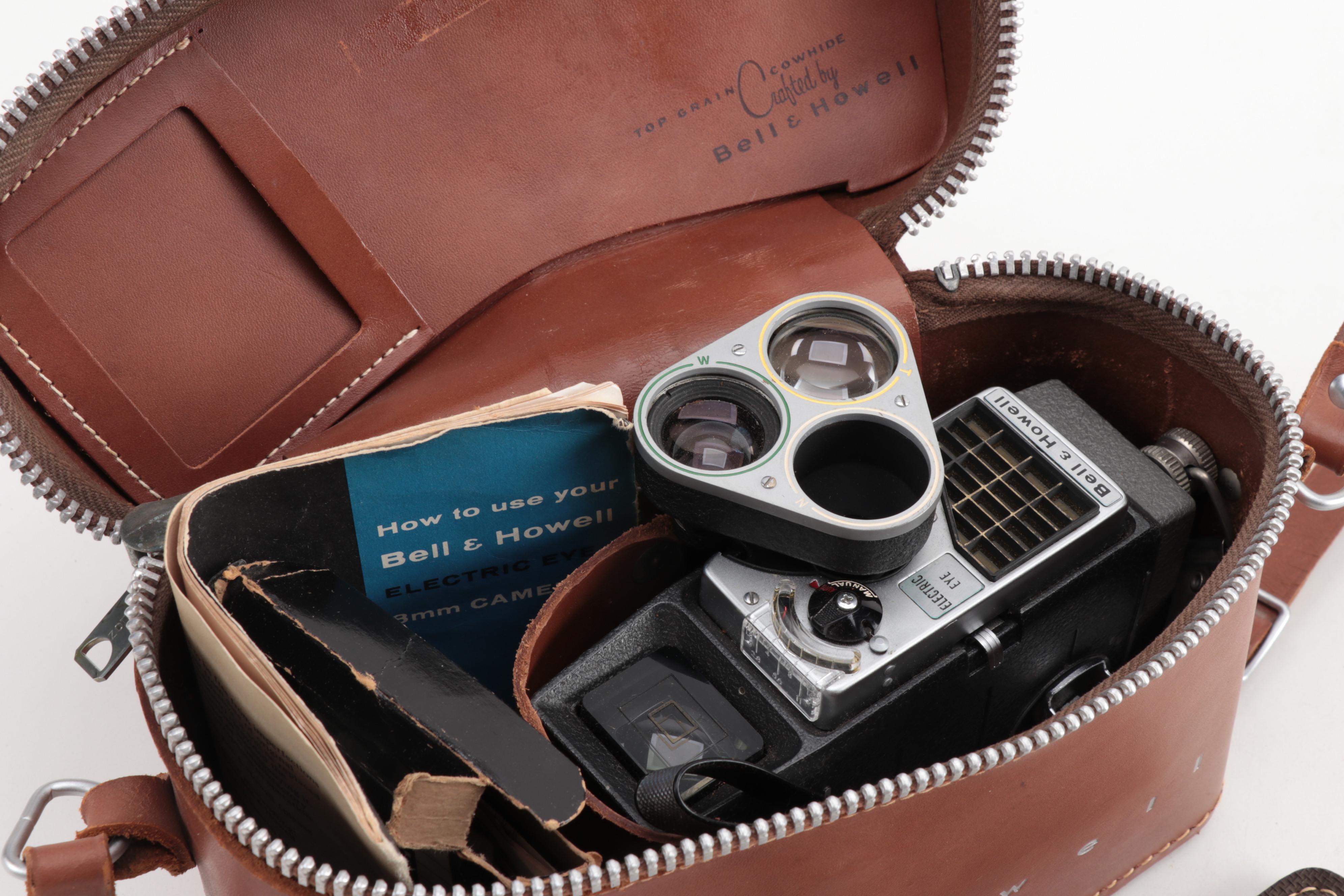 Bell & Howell Eye 8mm Movie Camera with 125 V.A.C. Lighting Device, circa 1958