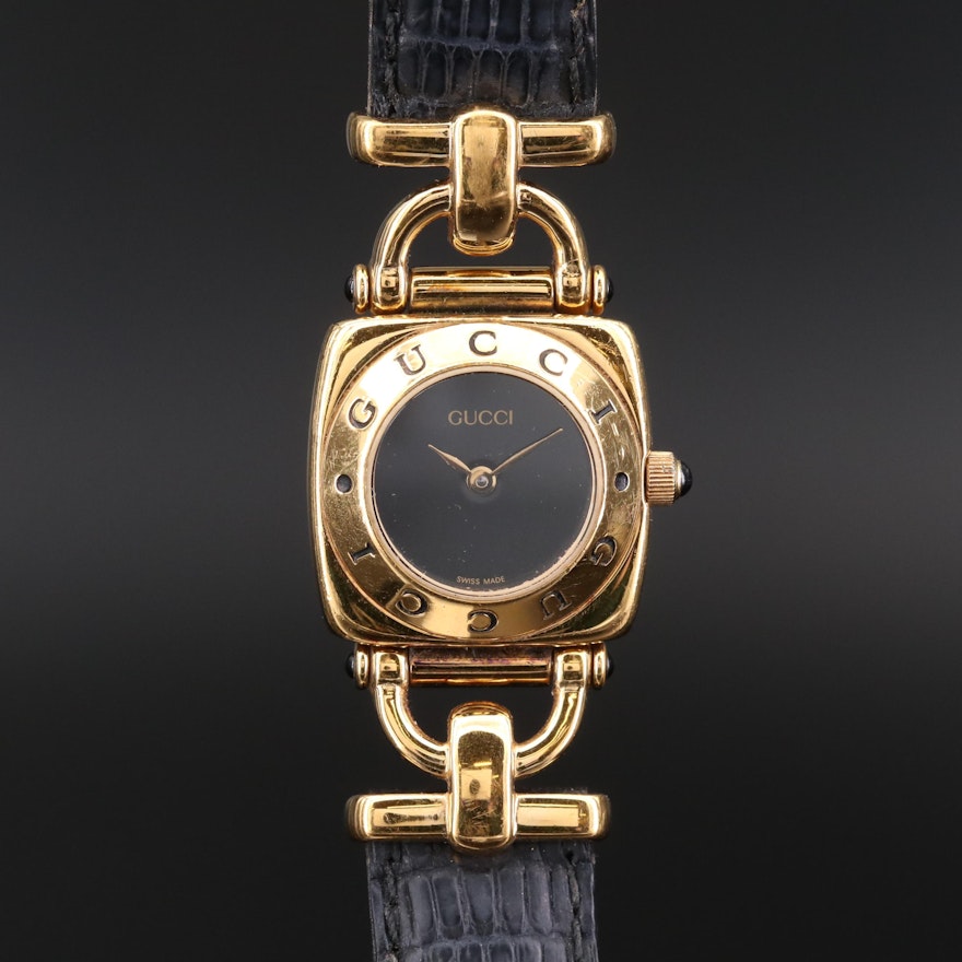 Vintage Gucci 6300L Gold Tone Quartz Wristwatch