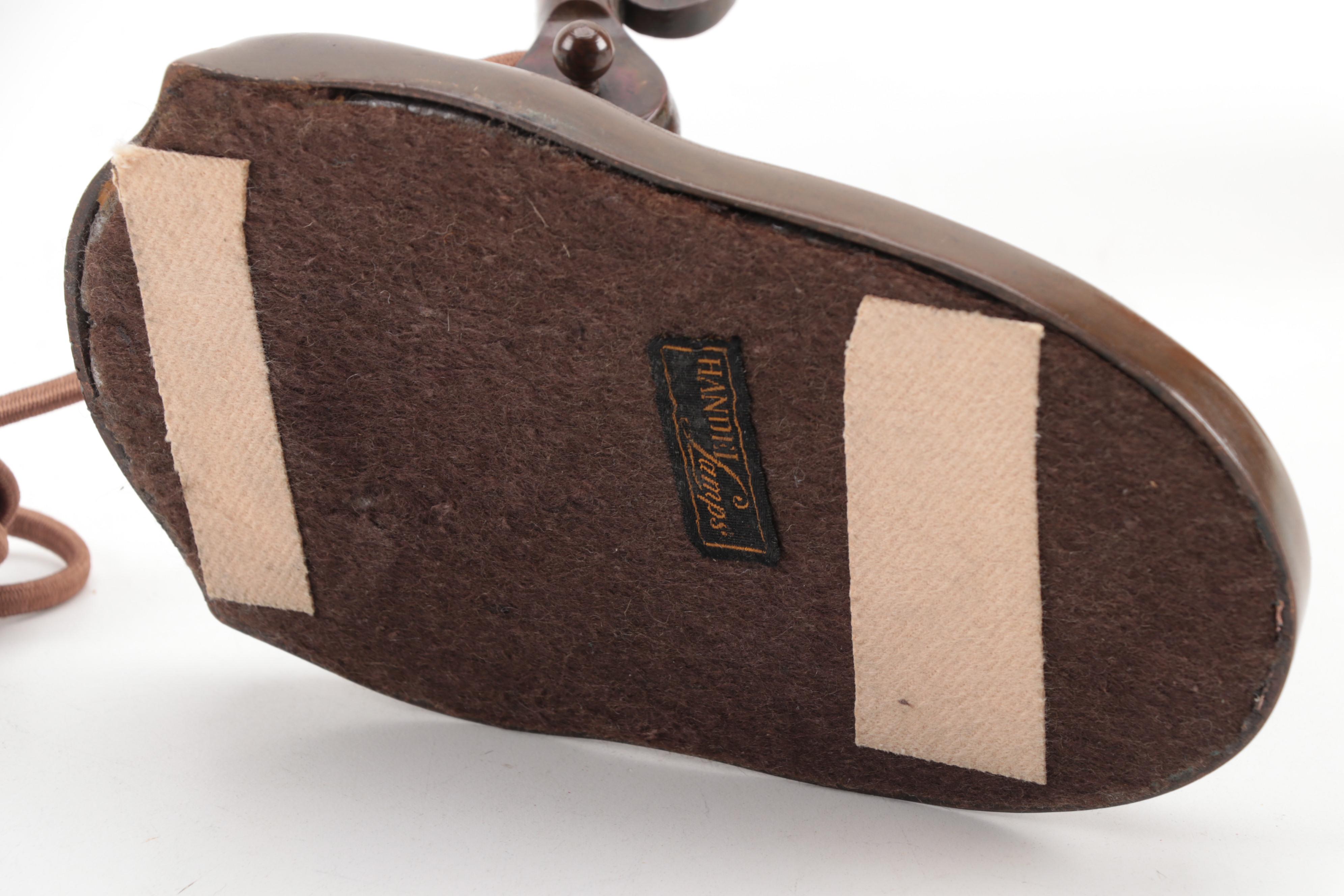 Handel Bronzed Metal Adjustable Desk Lamp with Reverse Painted Glass Shade