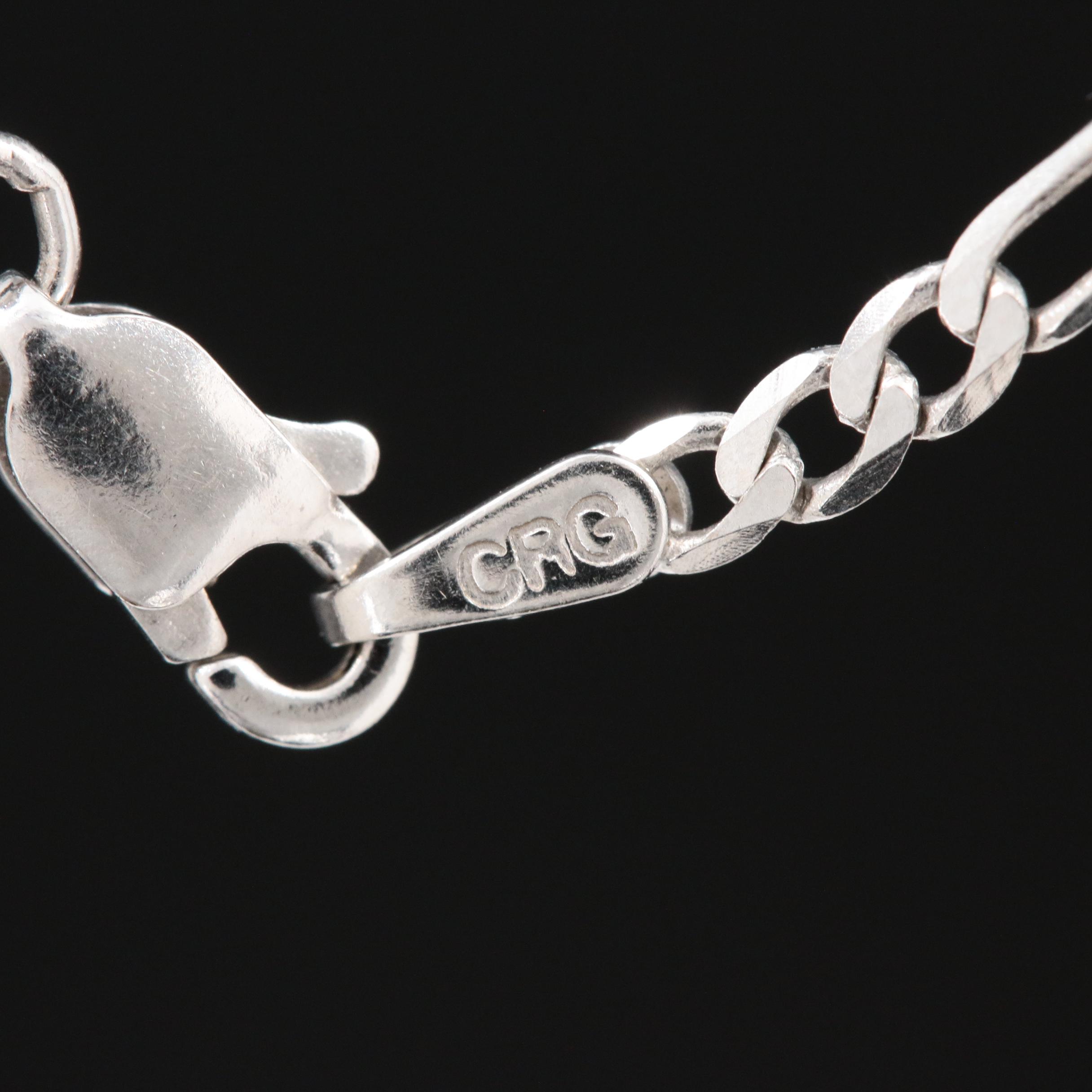14K White Gold Figaro Link Chain
