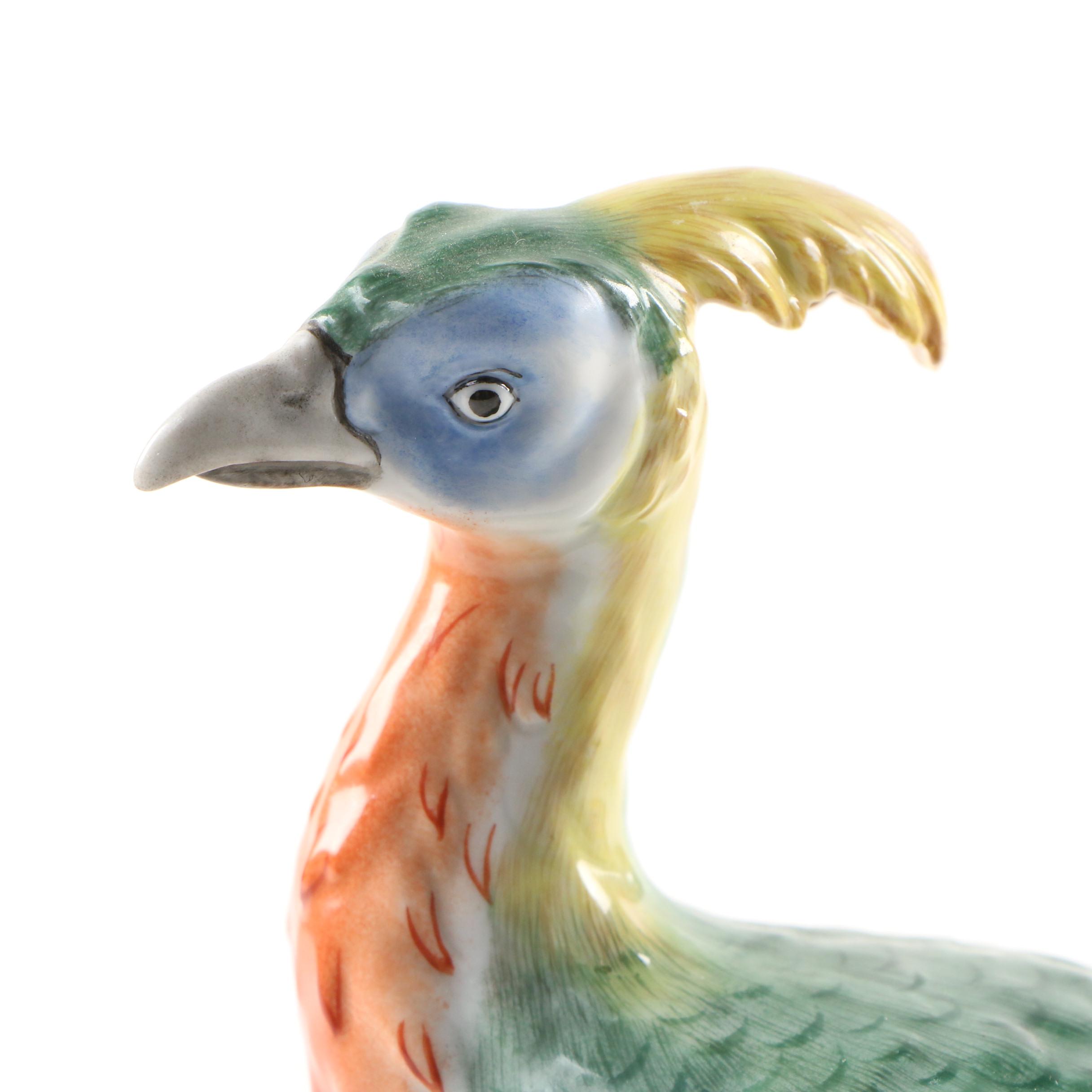 German Dresden Porcelain Peacock Figurine