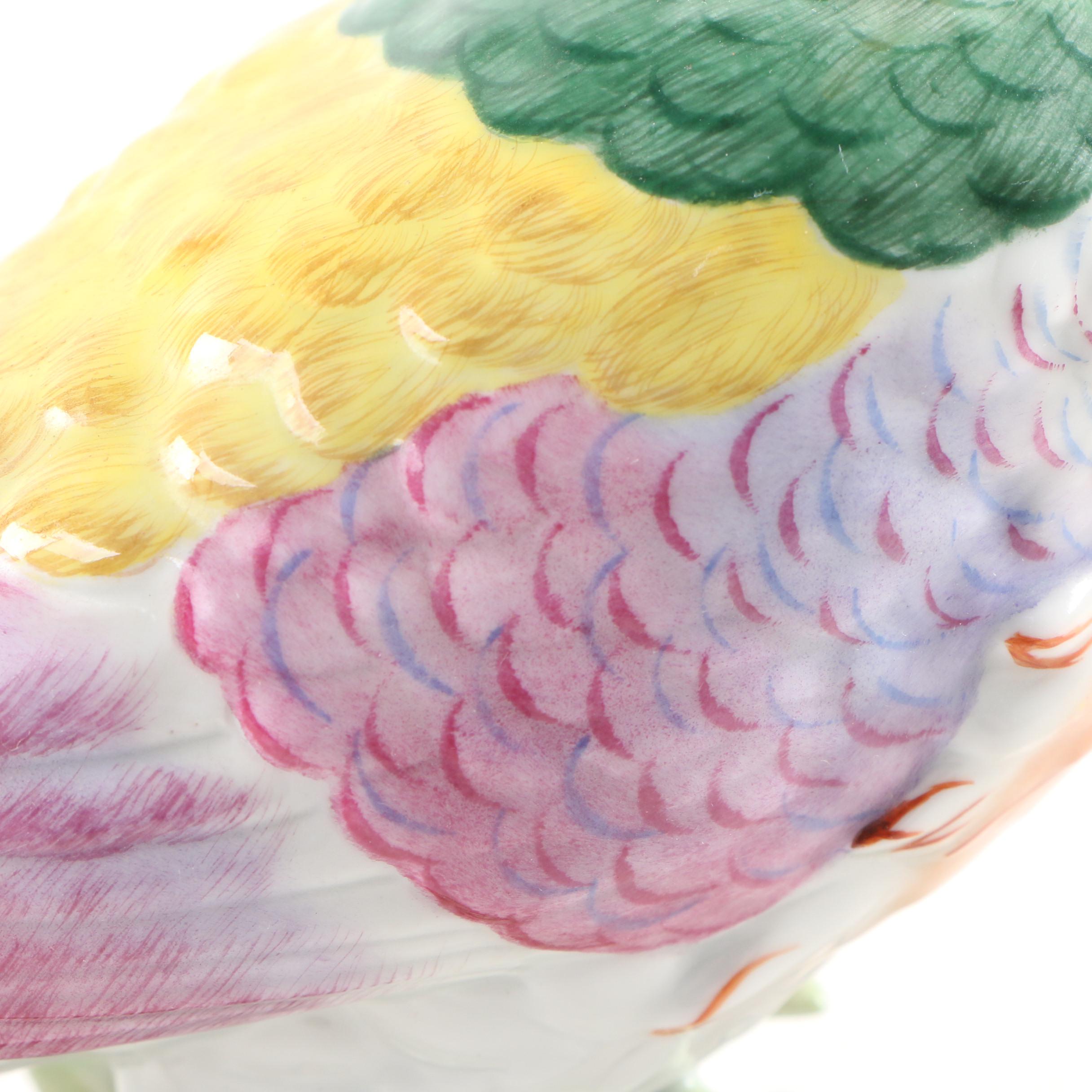 German Dresden Porcelain Peacock Figurine