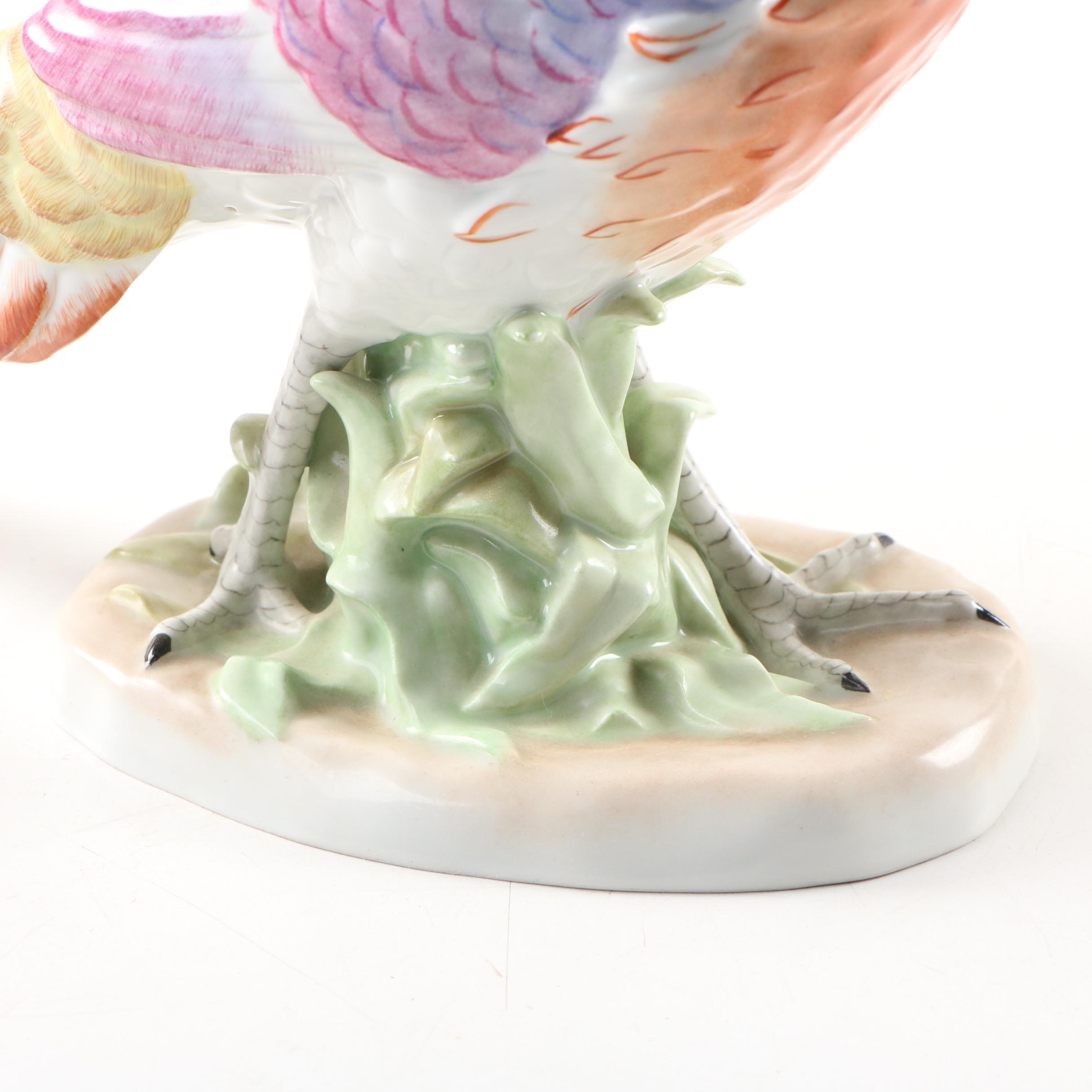 German Dresden Porcelain Peacock Figurine