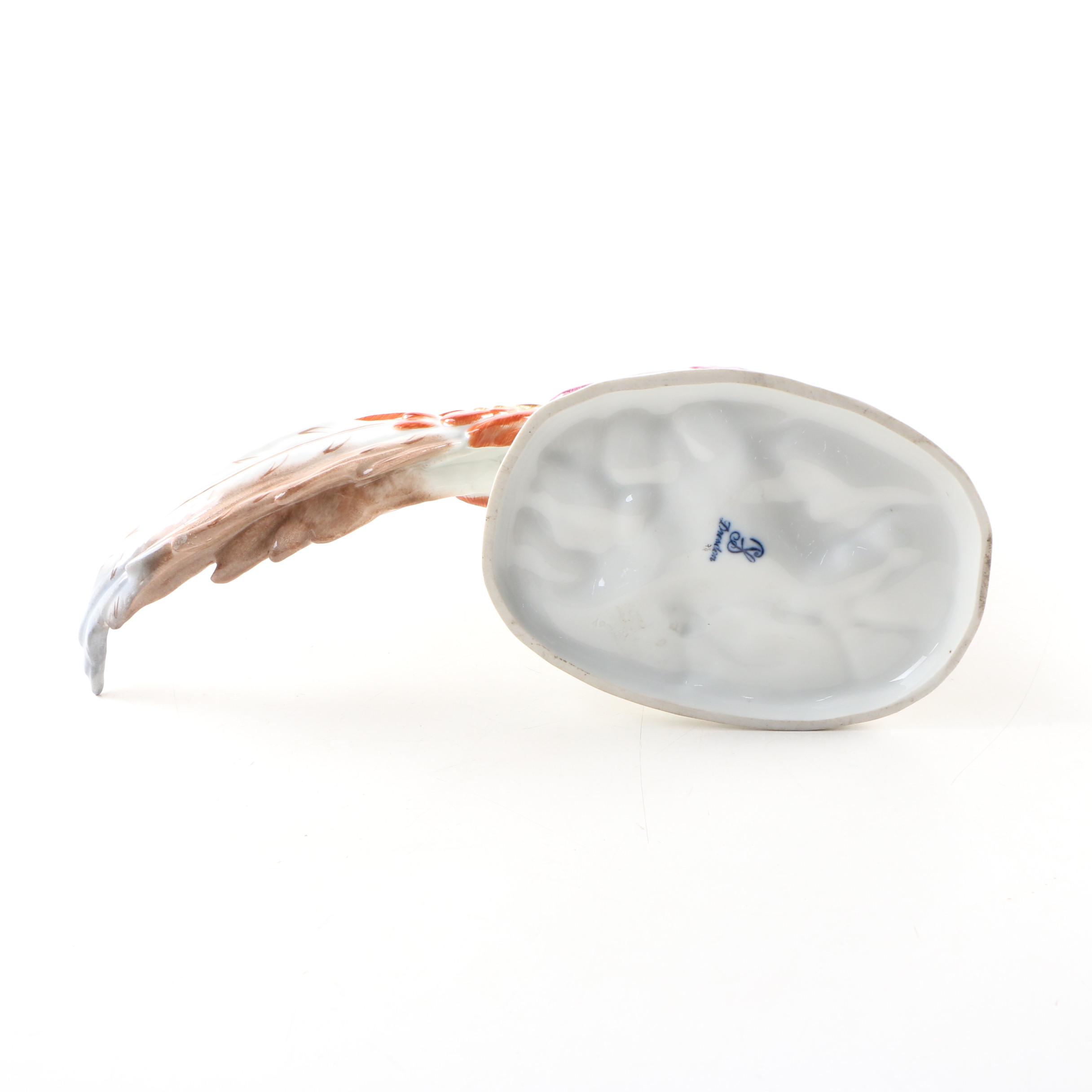 German Dresden Porcelain Peacock Figurine