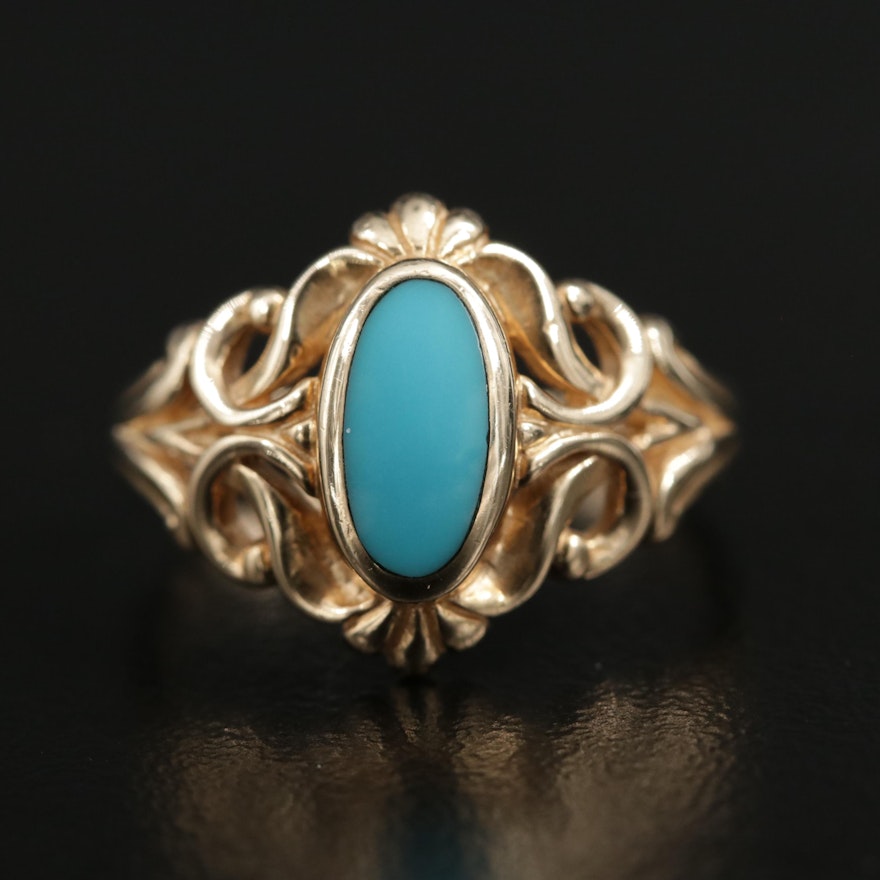 Kabana 14K Yellow Gold Turquoise Ring