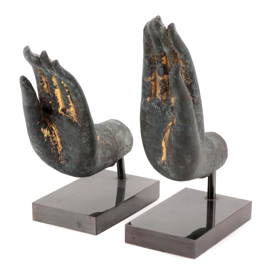 East Asian Style Cast Metal Buddha Hand Figurines