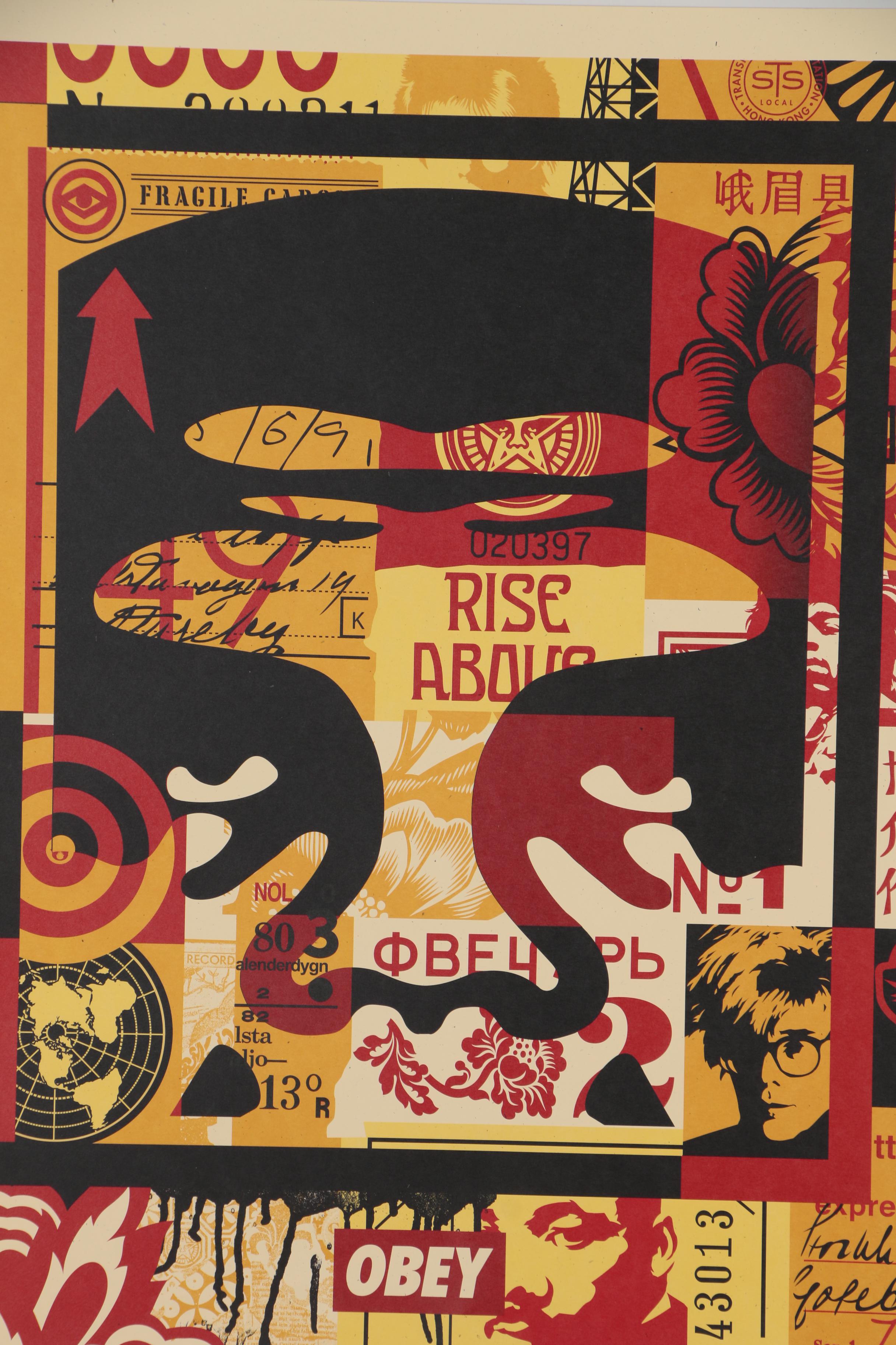 Shepard Fairey Offset Poster Triptych "OBEY 3-Face Collage", 2016