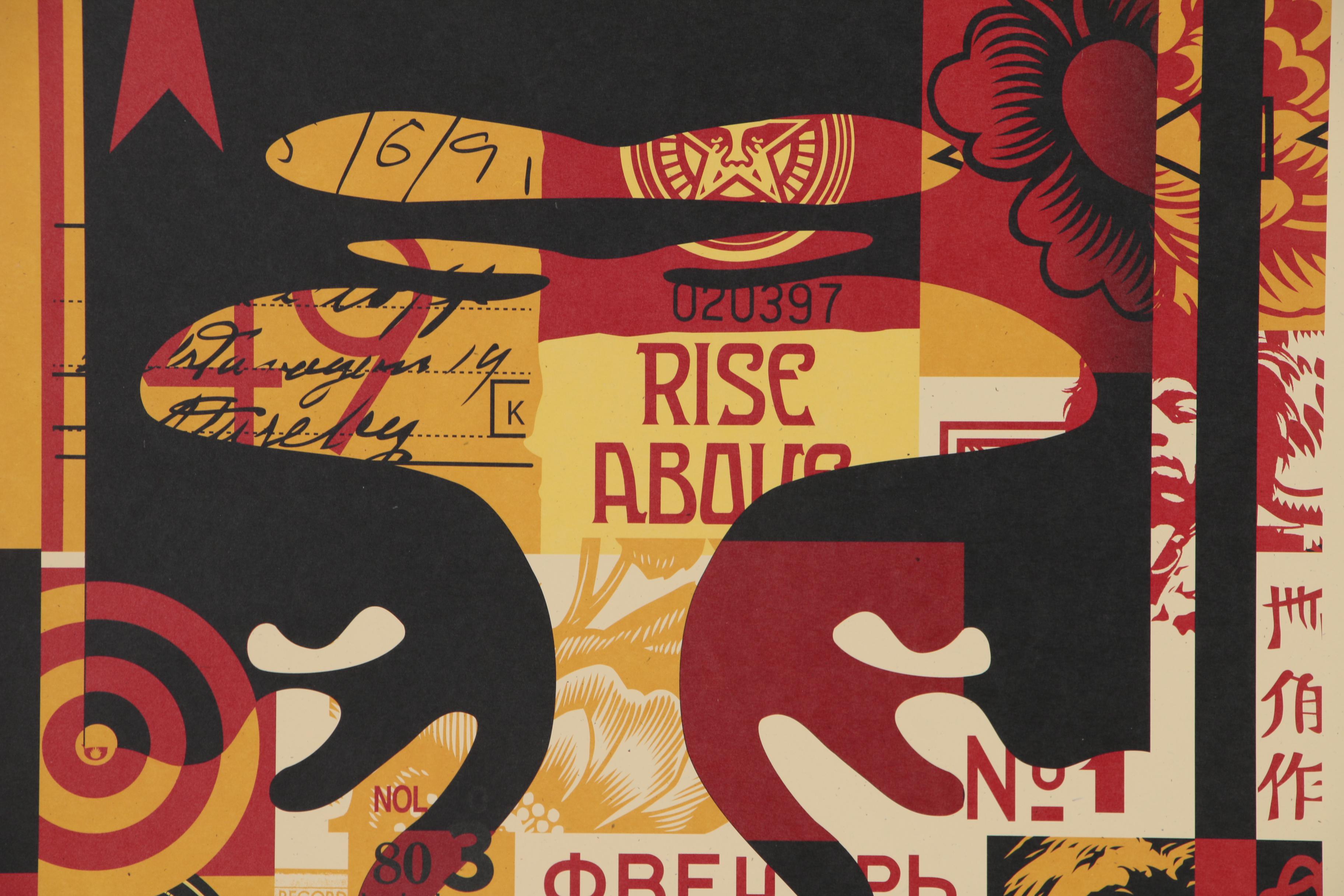 Shepard Fairey Offset Poster Triptych "OBEY 3-Face Collage", 2016