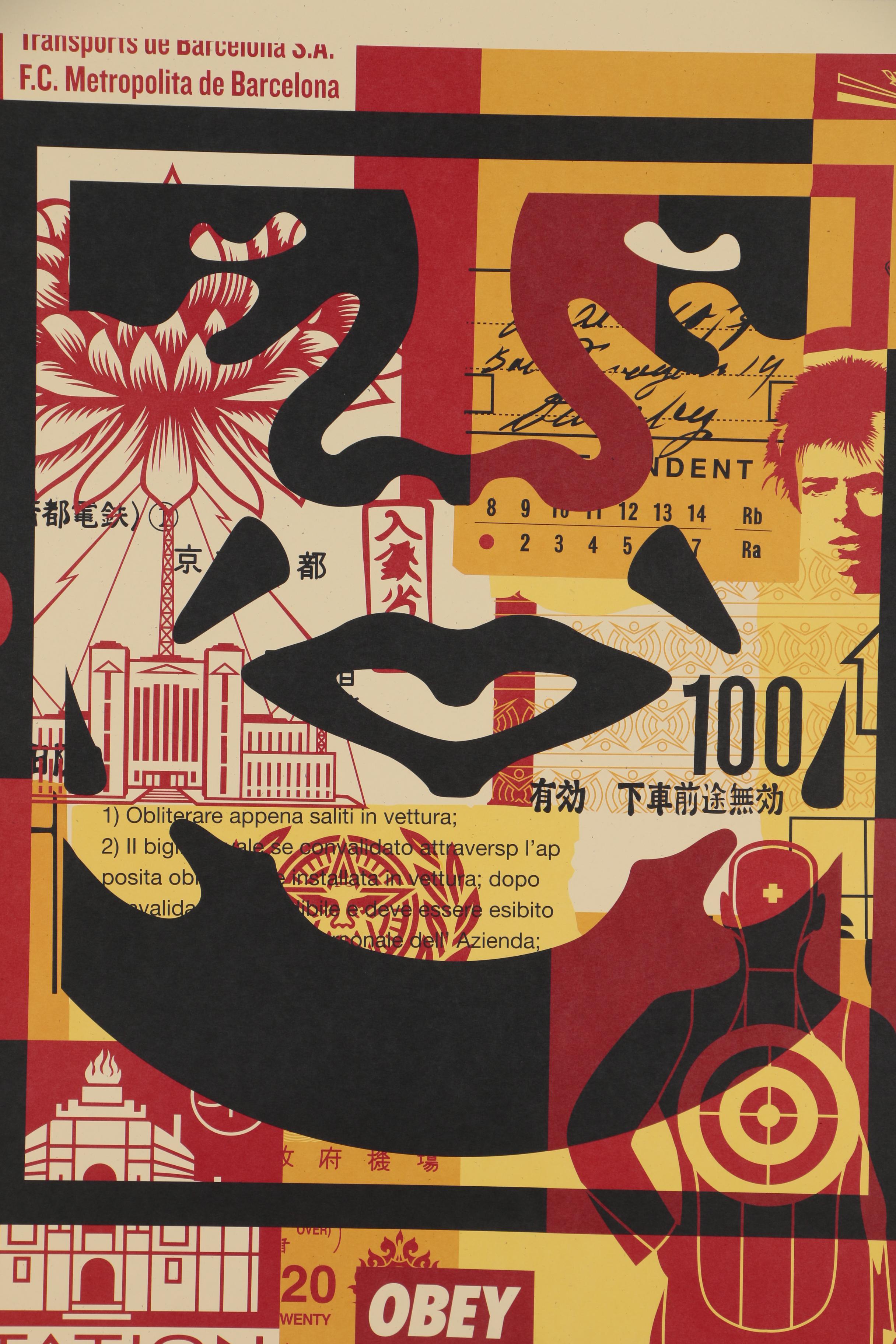 Shepard Fairey Offset Poster Triptych "OBEY 3-Face Collage", 2016