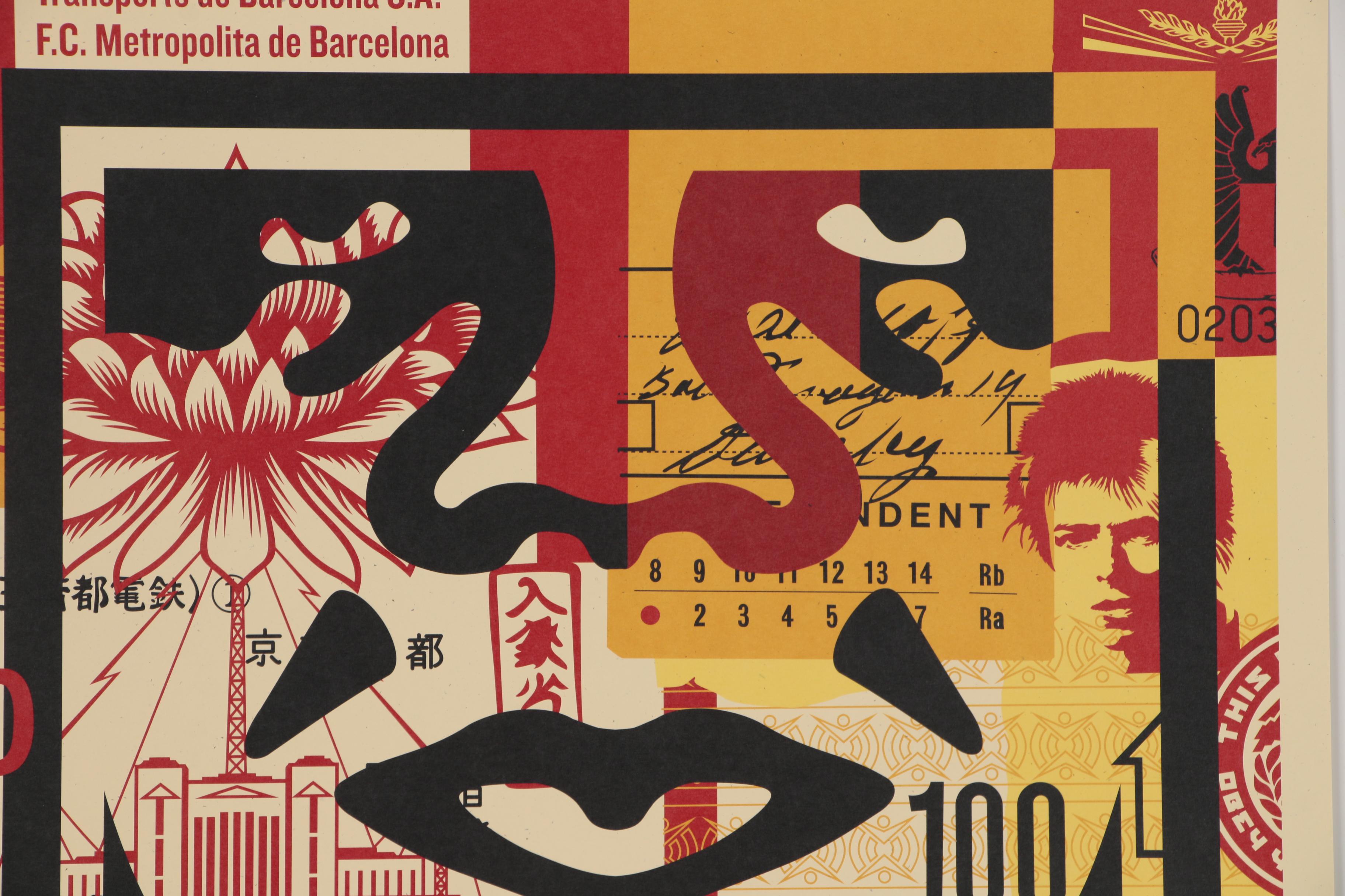 Shepard Fairey Offset Poster Triptych "OBEY 3-Face Collage", 2016