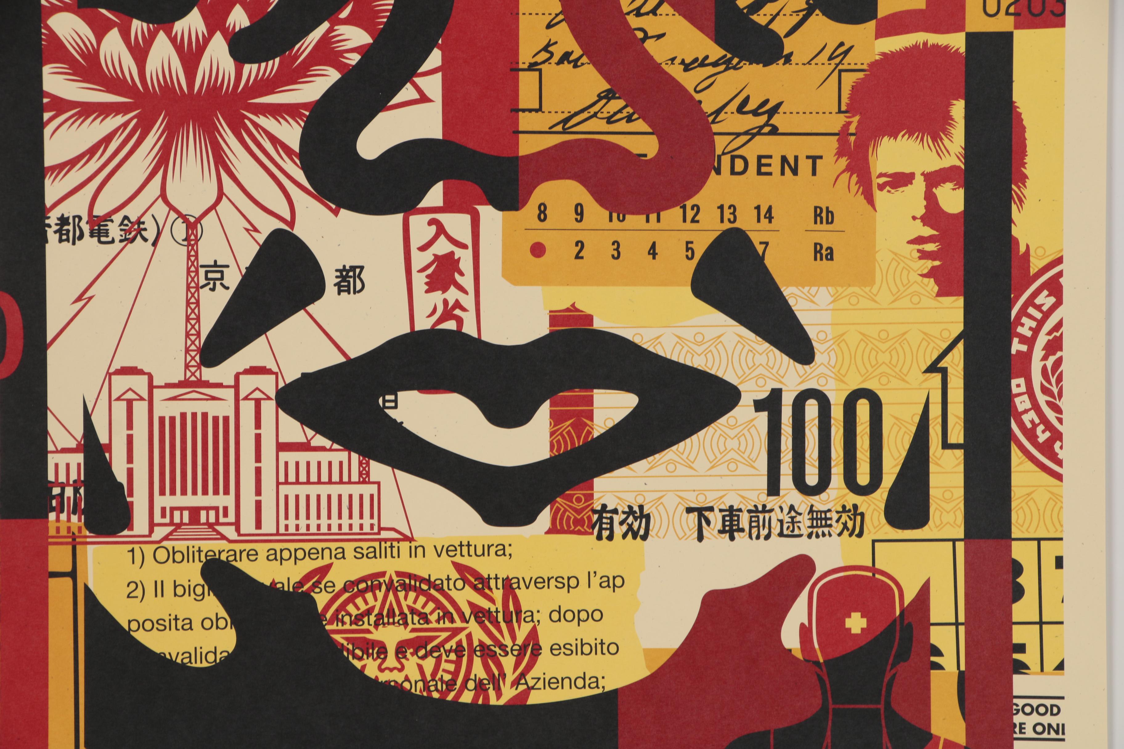 Shepard Fairey Offset Poster Triptych "OBEY 3-Face Collage", 2016