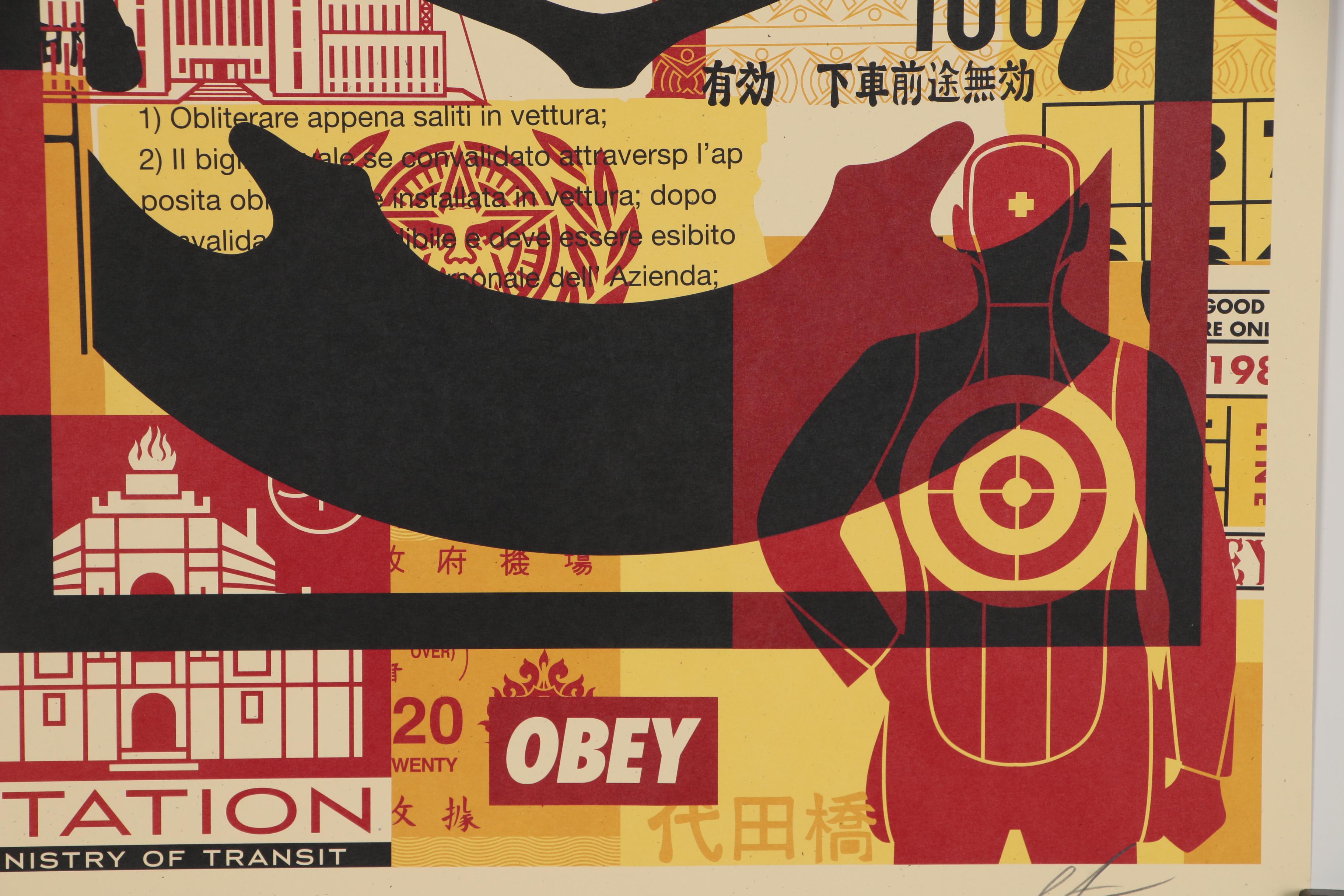 Shepard Fairey Offset Poster Triptych "OBEY 3-Face Collage", 2016