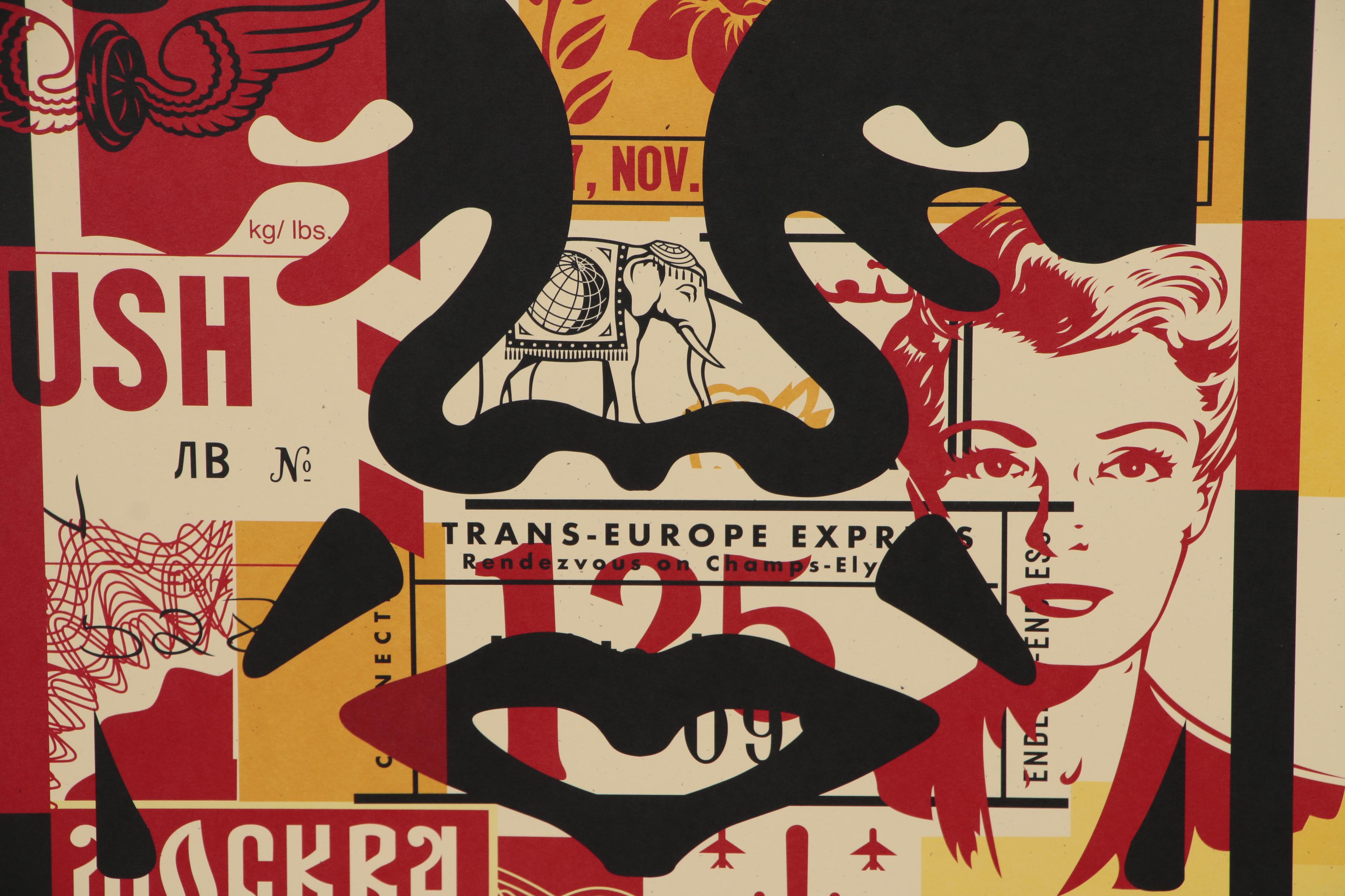 Shepard Fairey Offset Poster Triptych "OBEY 3-Face Collage", 2016