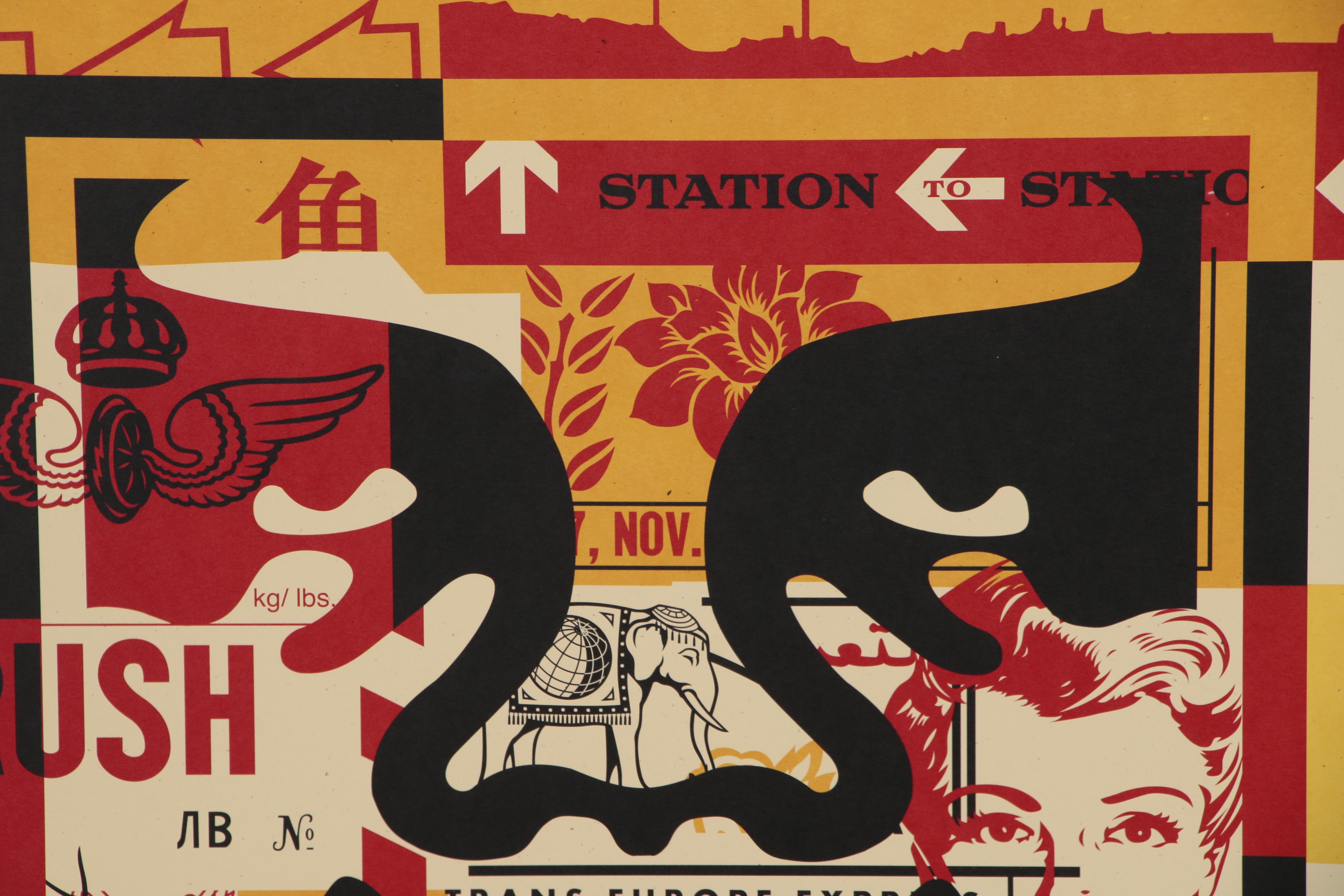 Shepard Fairey Offset Poster Triptych "OBEY 3-Face Collage", 2016