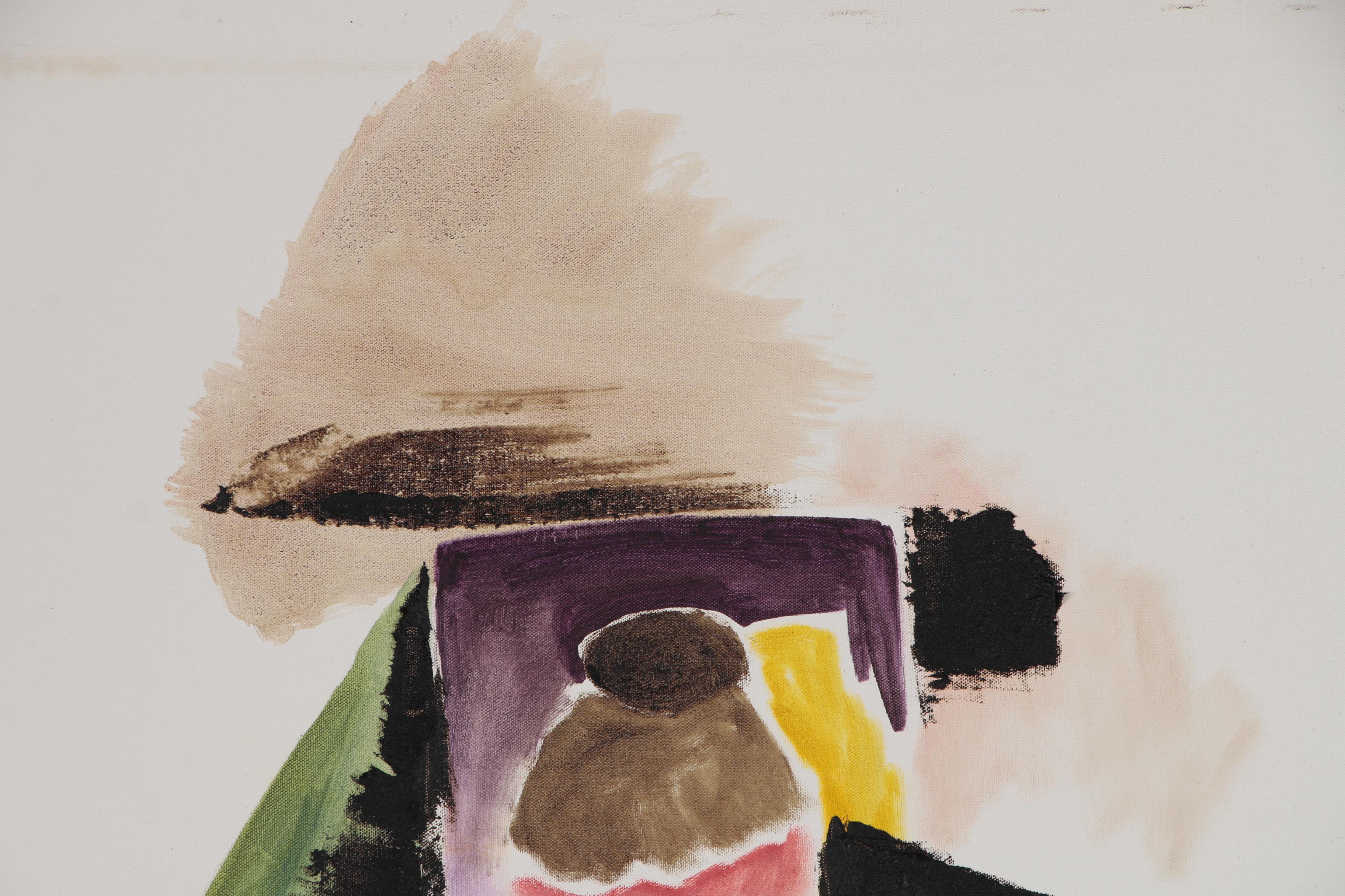 Philip the Transplant Monumental Mixed Media Painting with Tar "Cubist Dancer"