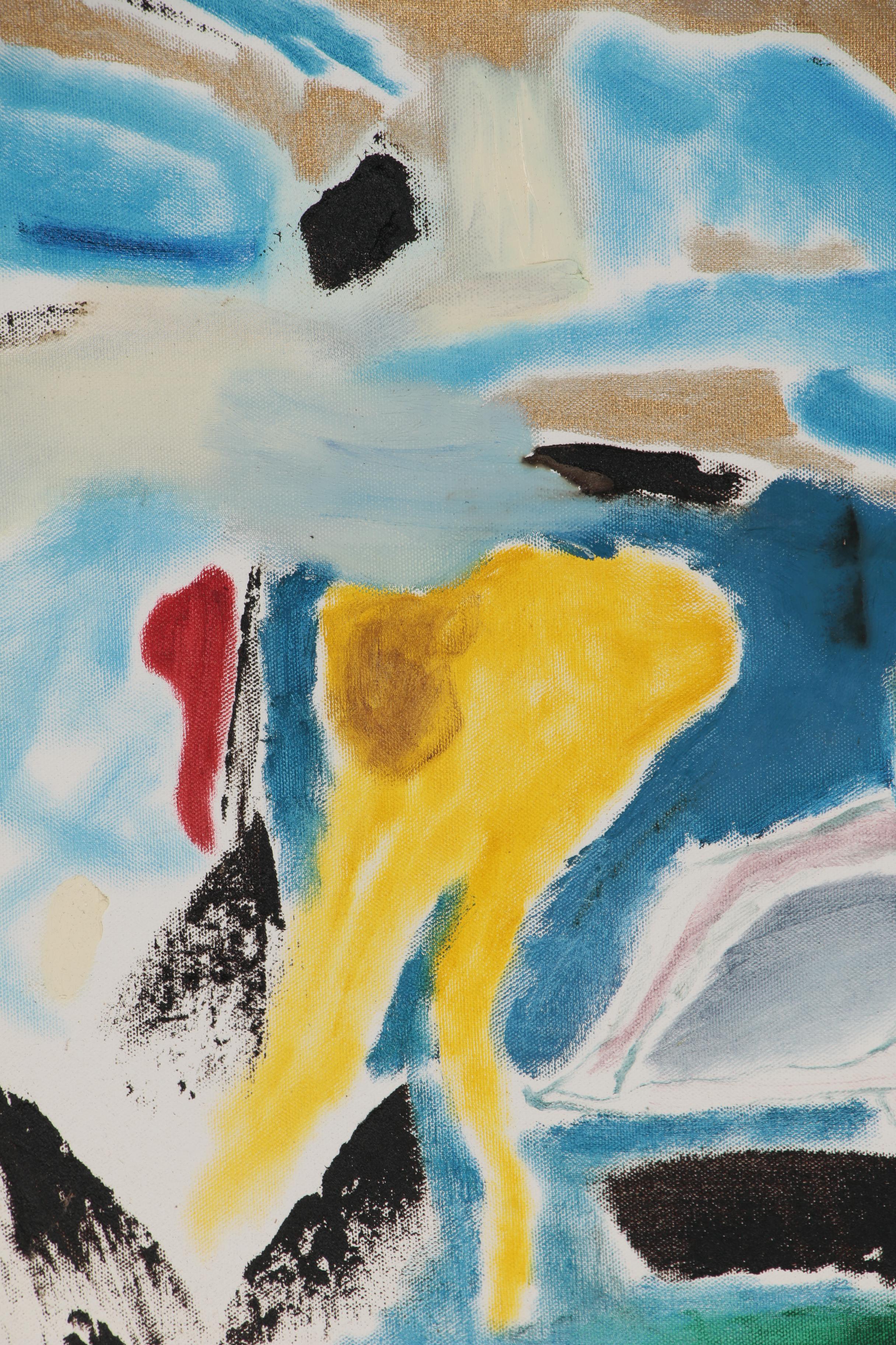 Philip the Transplant Monumental Mixed Media Painting with Tar "Pas de Deux"