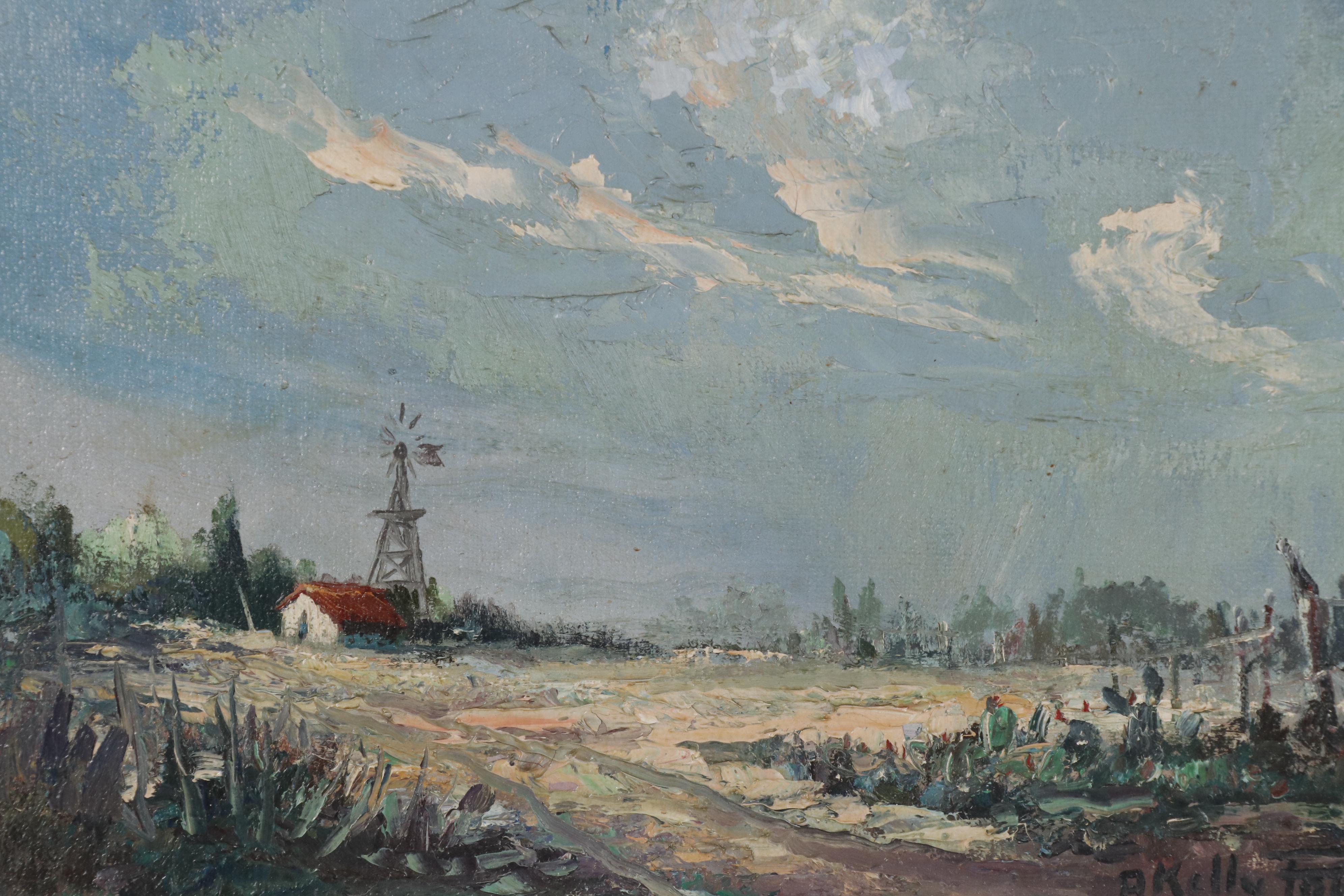 A. Kelly Pruitt Pastoral Landscape Oil Painting "Spring Shower"