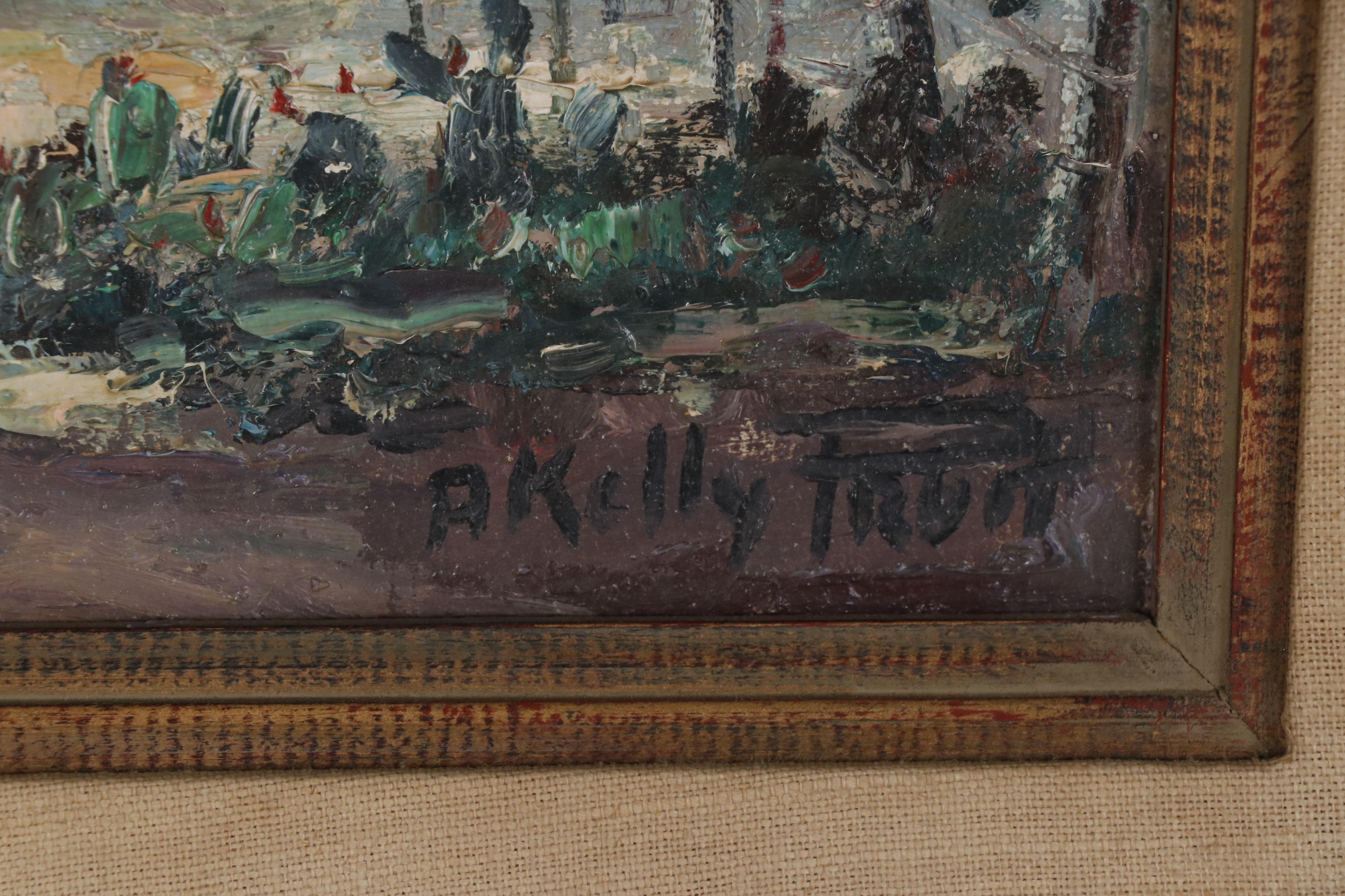 A. Kelly Pruitt Pastoral Landscape Oil Painting "Spring Shower"