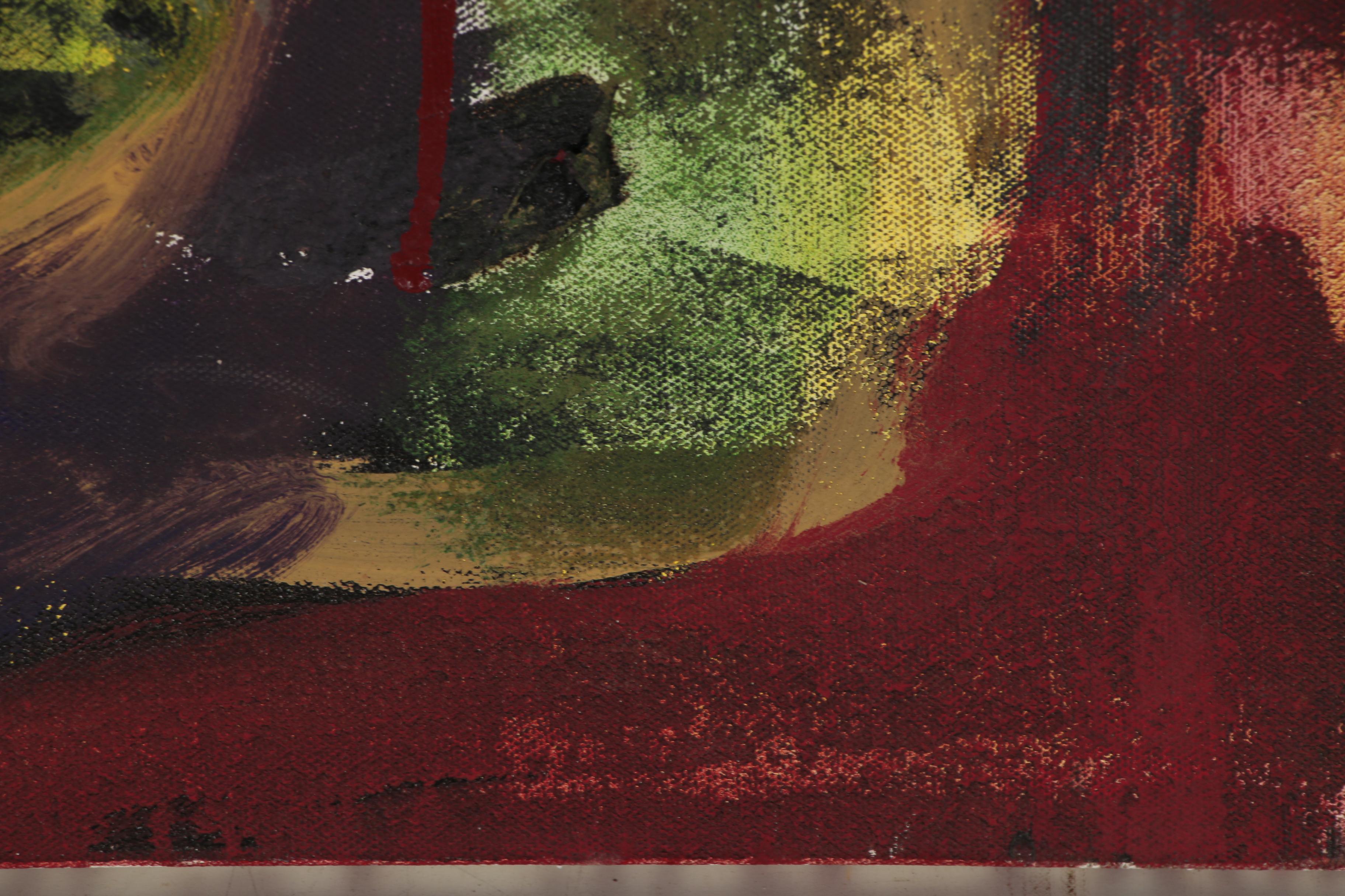 Philip the Transplant Monumental Mixed Media Painting with Tar "Bonobo Love"