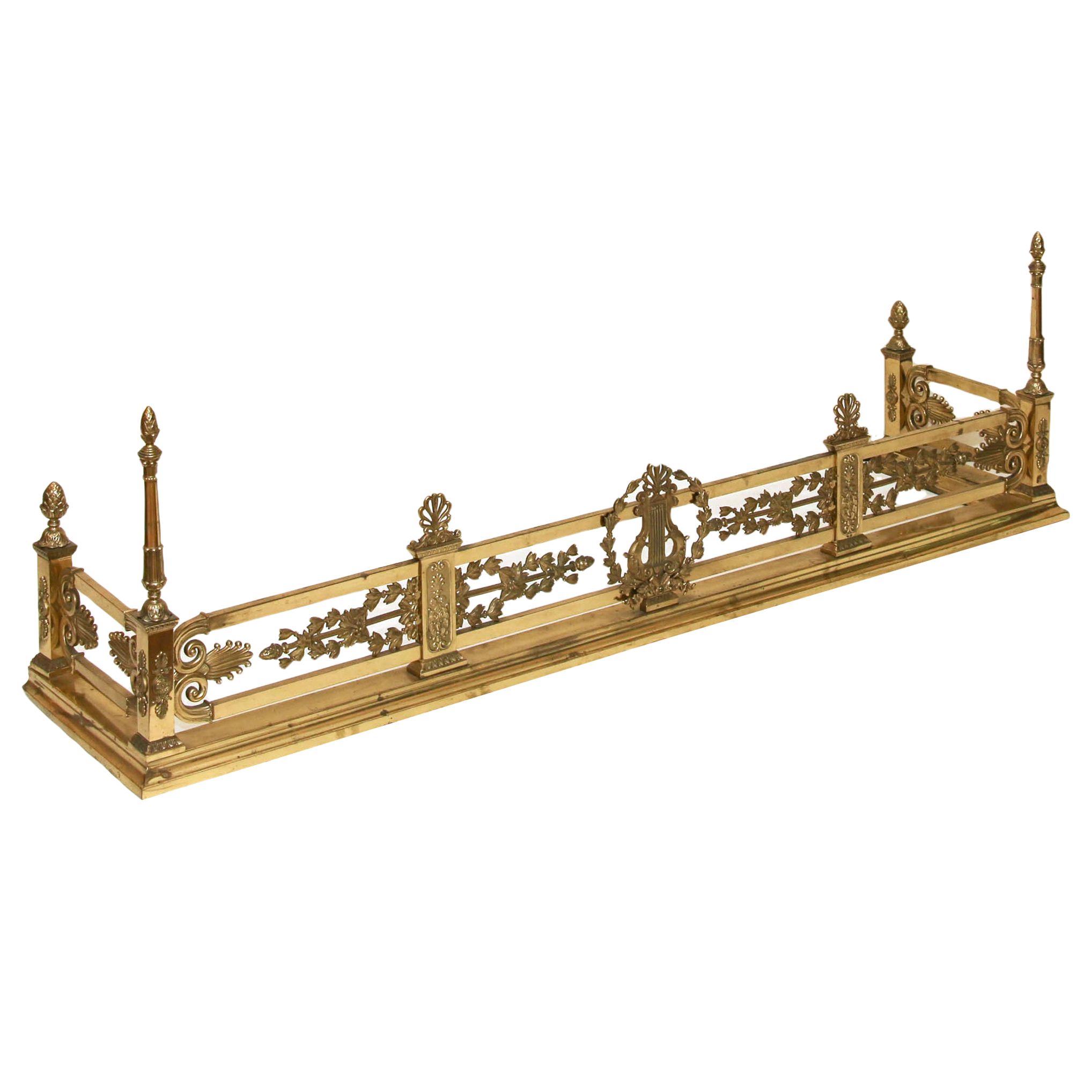 Empire Style Brass Fireplace Fender