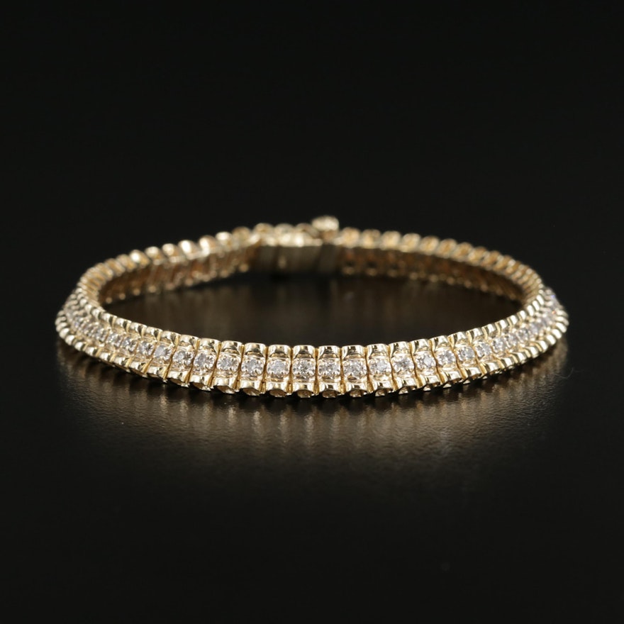 14K Yellow Gold 1.02 CTW Diamond Bracelet