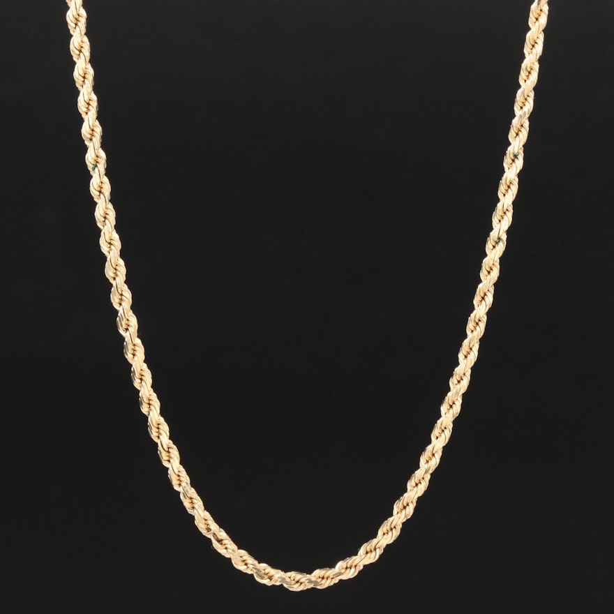 14K Yellow Gold Rope Link Chain