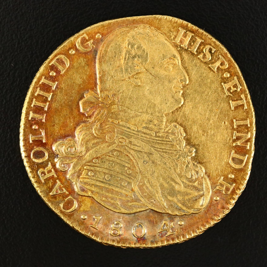 1804 Colombian Eight Escudos Gold Coin