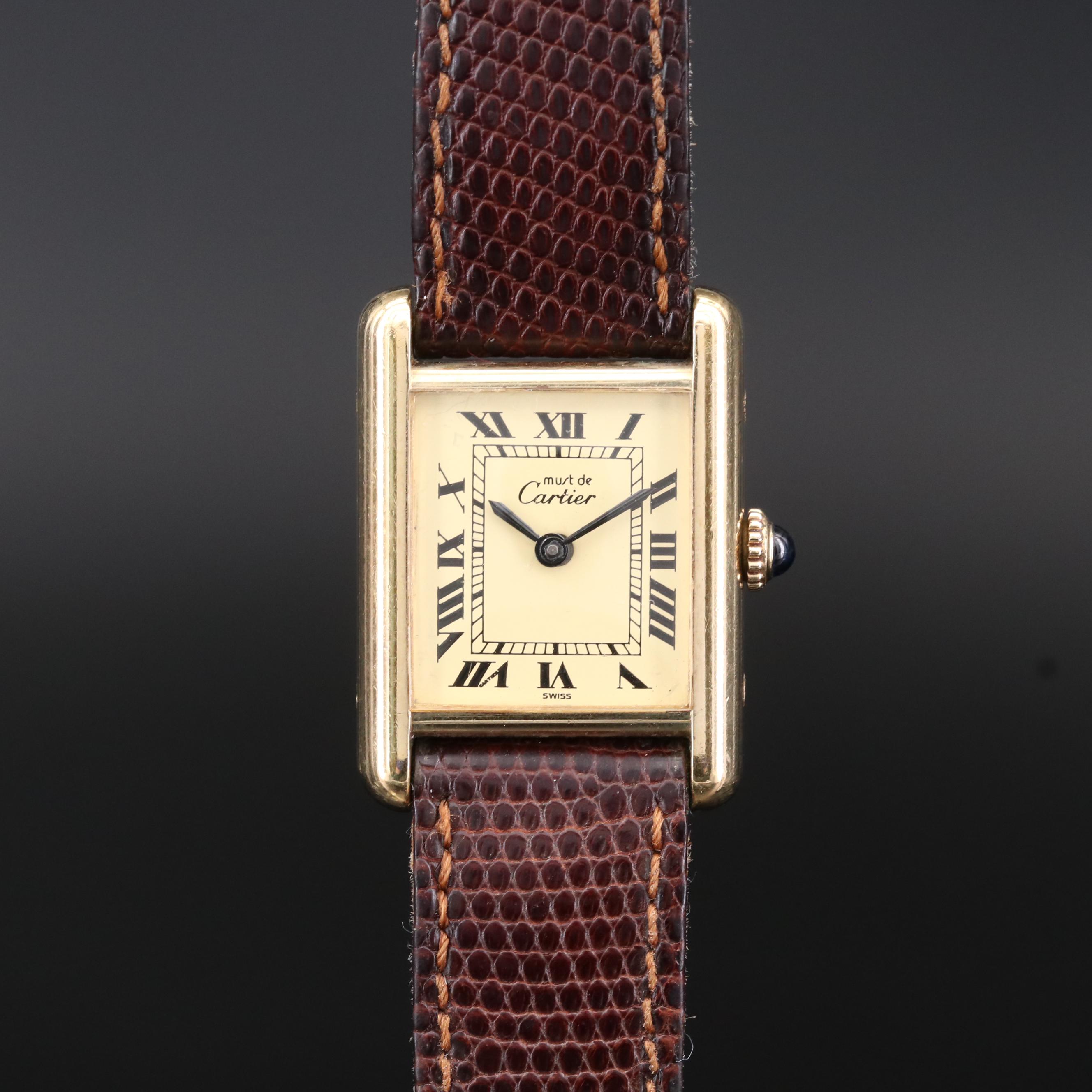 Vintage Cartier Tank Vermeil Quartz Watch