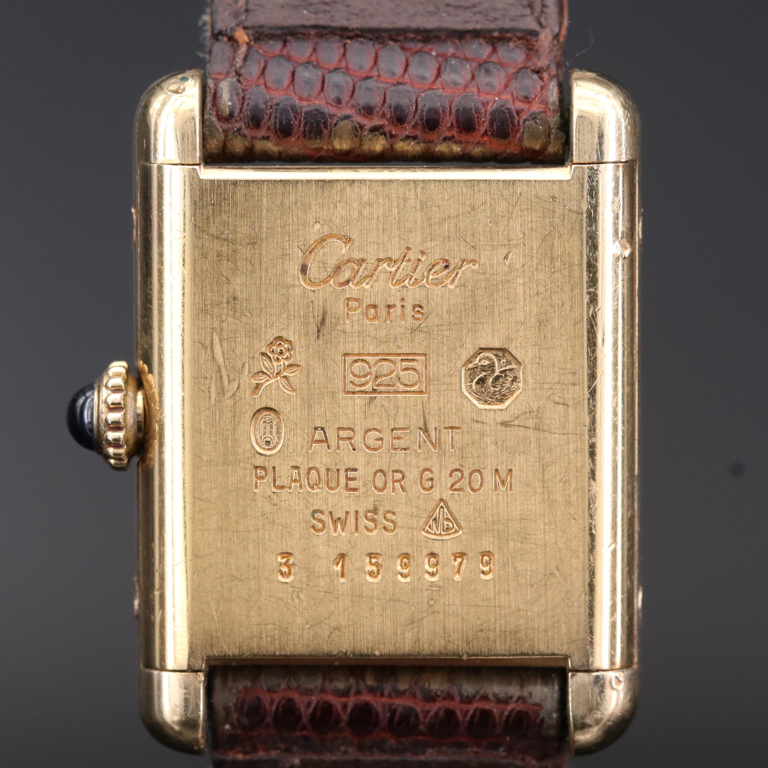 Vintage Cartier Tank Vermeil Quartz Watch