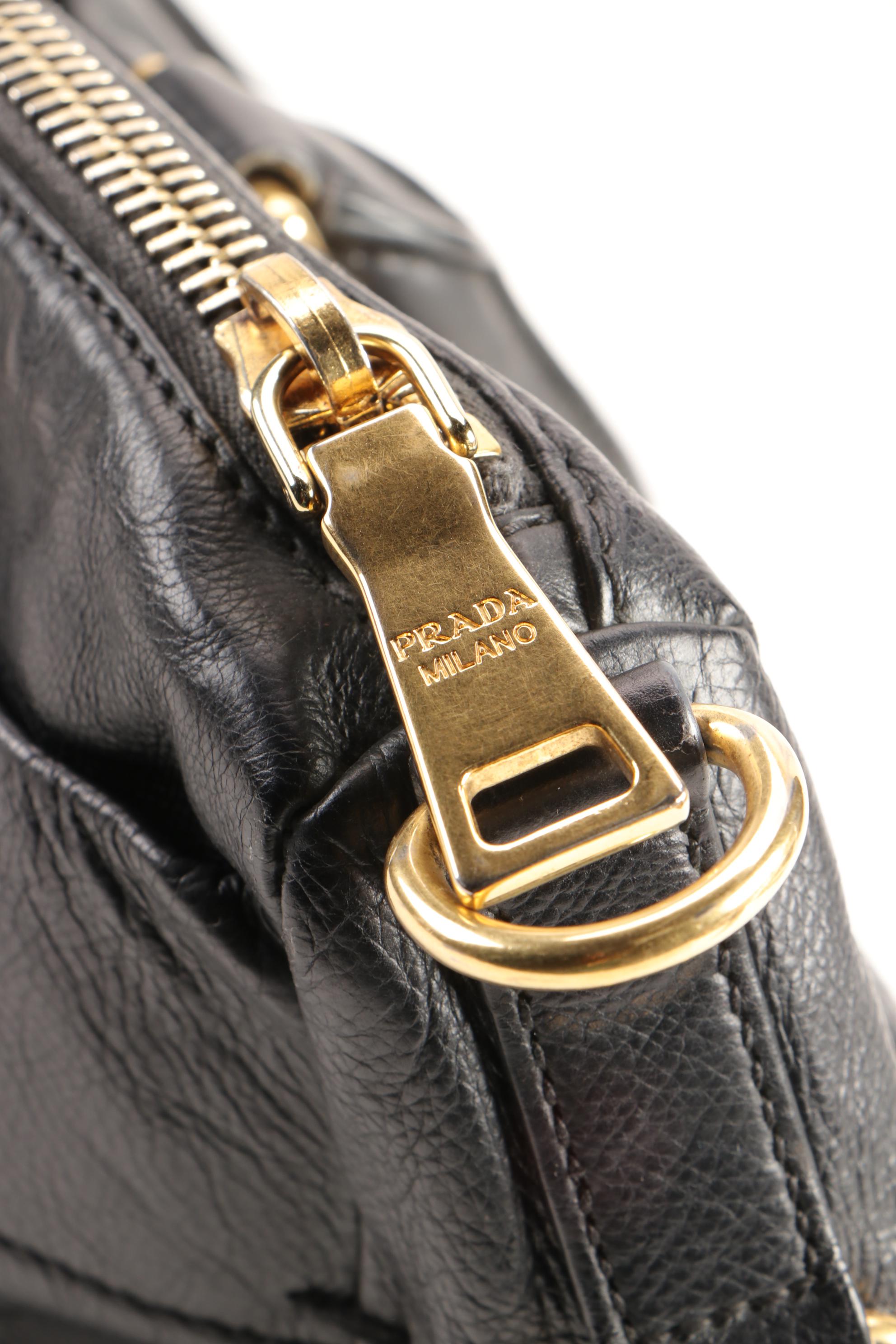 Prada Black Grained Leather Briefcase