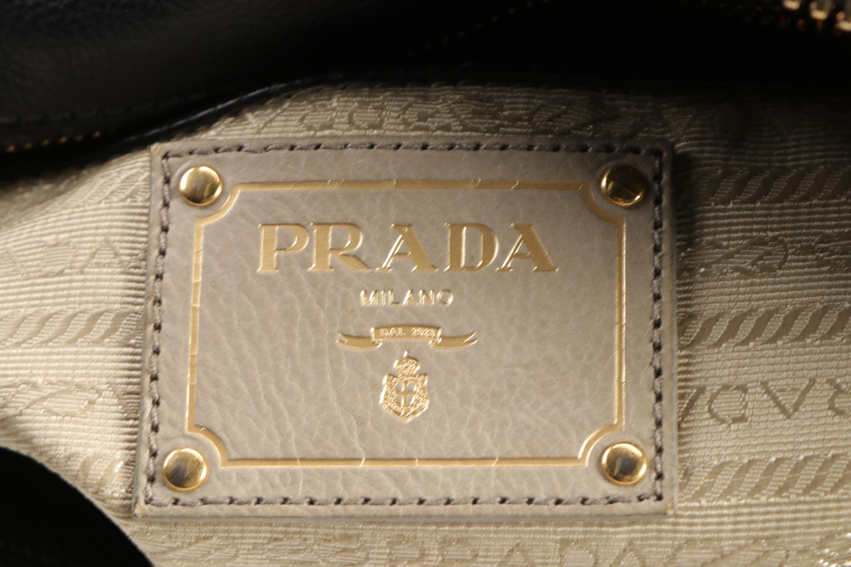Prada Black Grained Leather Briefcase