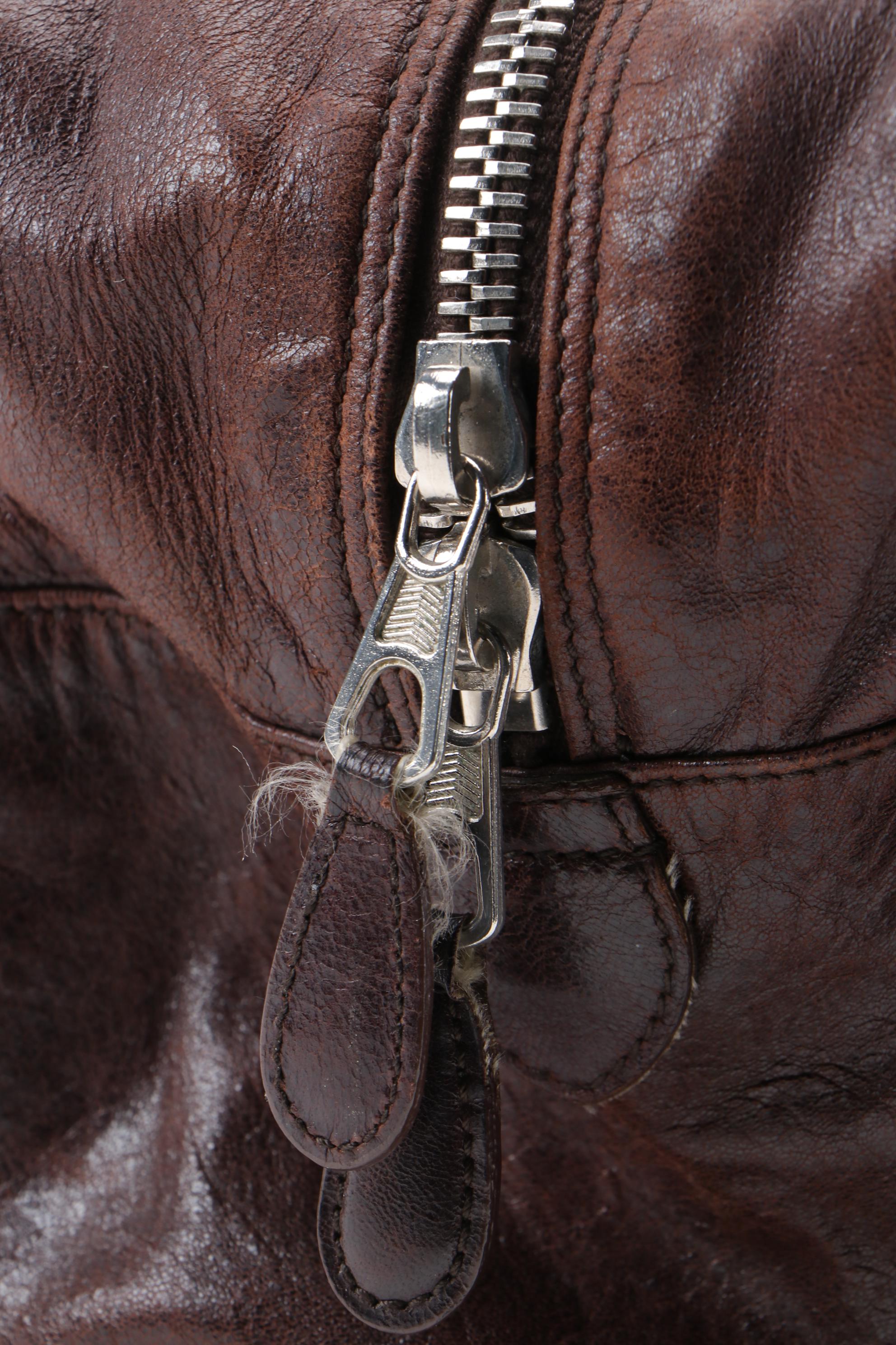 Balenciaga Padded Brown Leather Tote with Whipstitch Handles