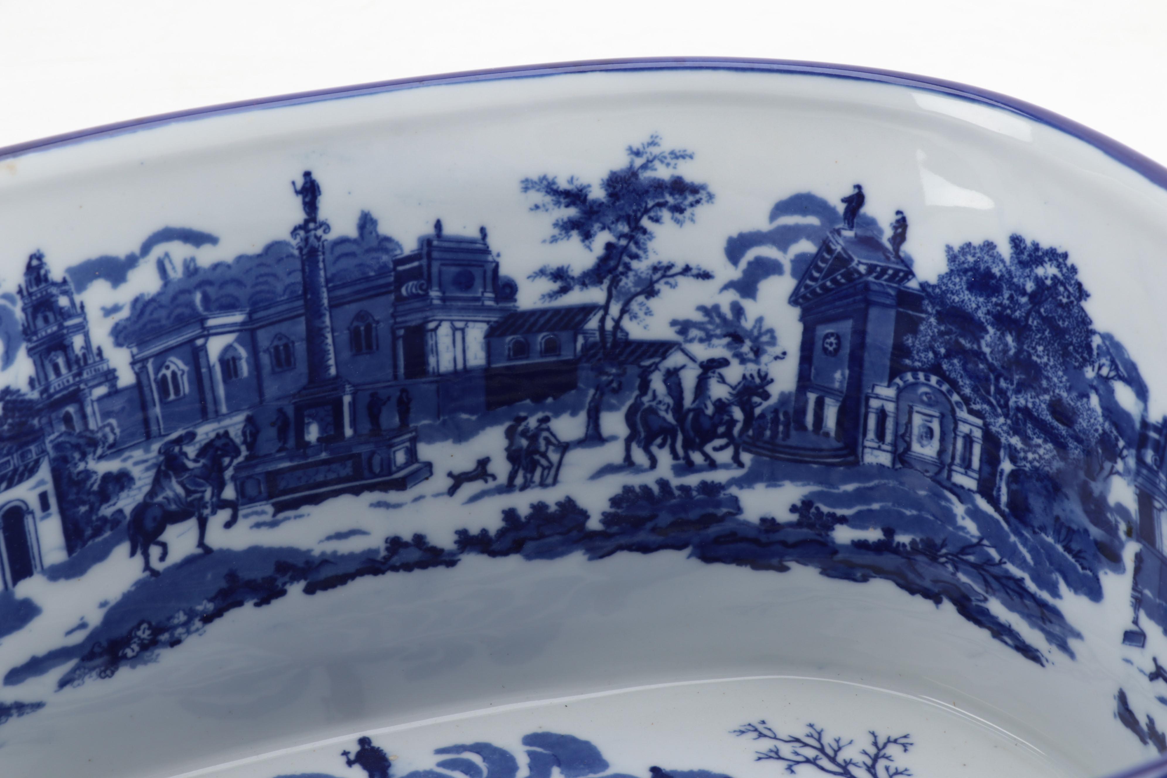 Victoria Ware Blue and White Transfer Printed Ironstone Jardiniere/Footbath