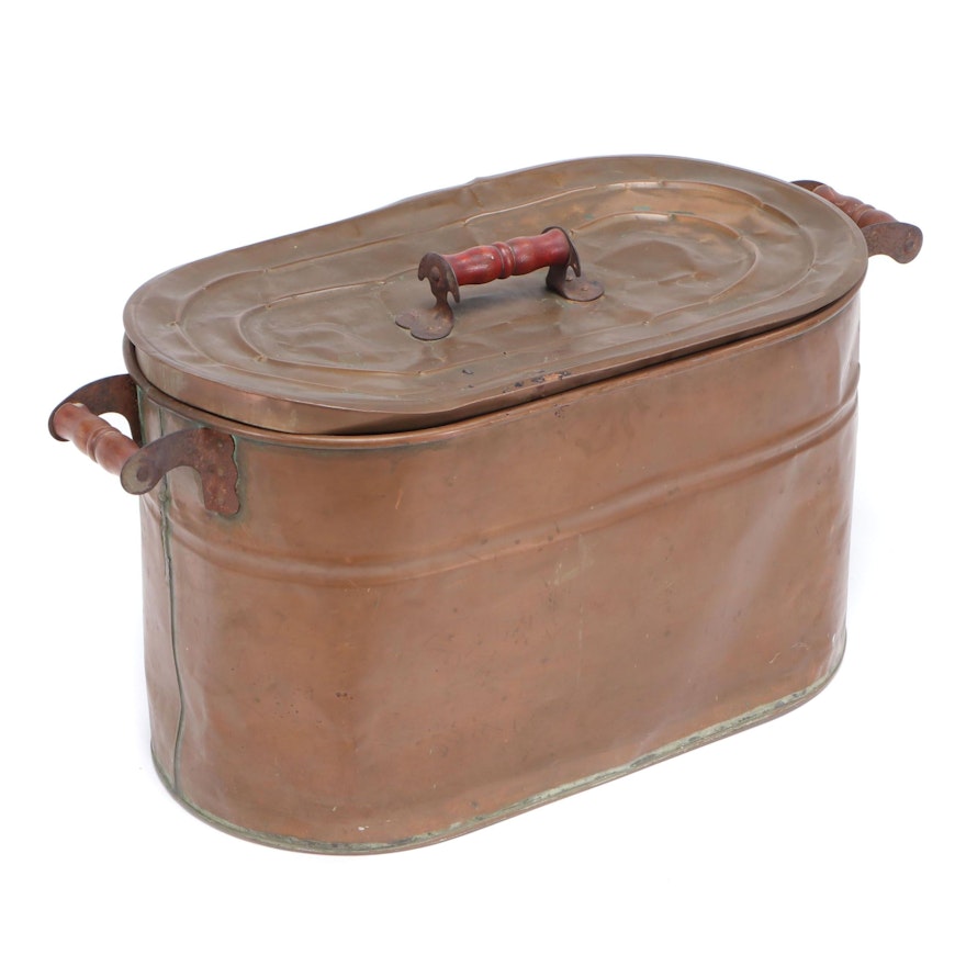 Lidded Copper Boiler Tub, Early 20th Century