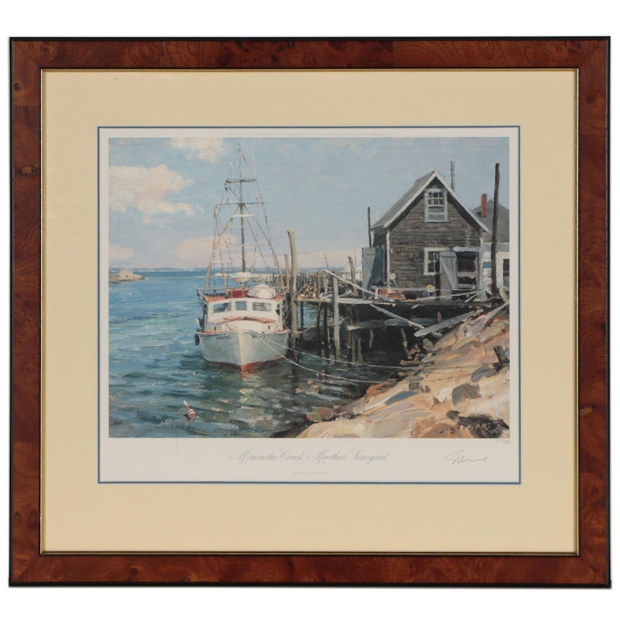 John Stobart Offset Lithograph "Menemsha Creek, Martha's Vineyard"