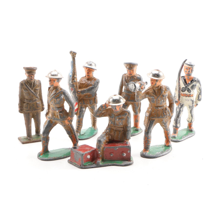 United States Army and Navy Hand-Painted Lead Soldiers, Early-Mid 20th Century
