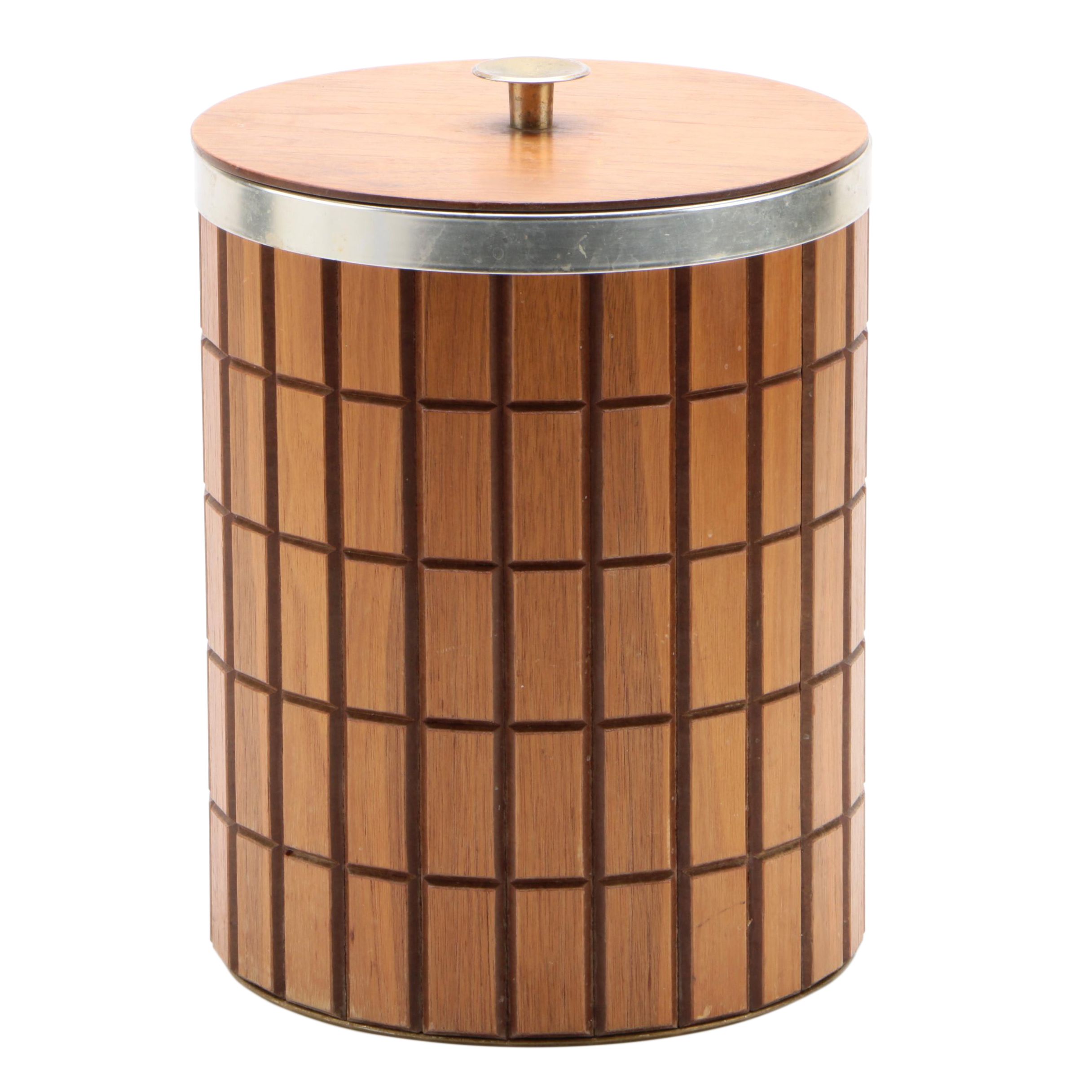 Mid Century Modern Wooden Ice Bucket
