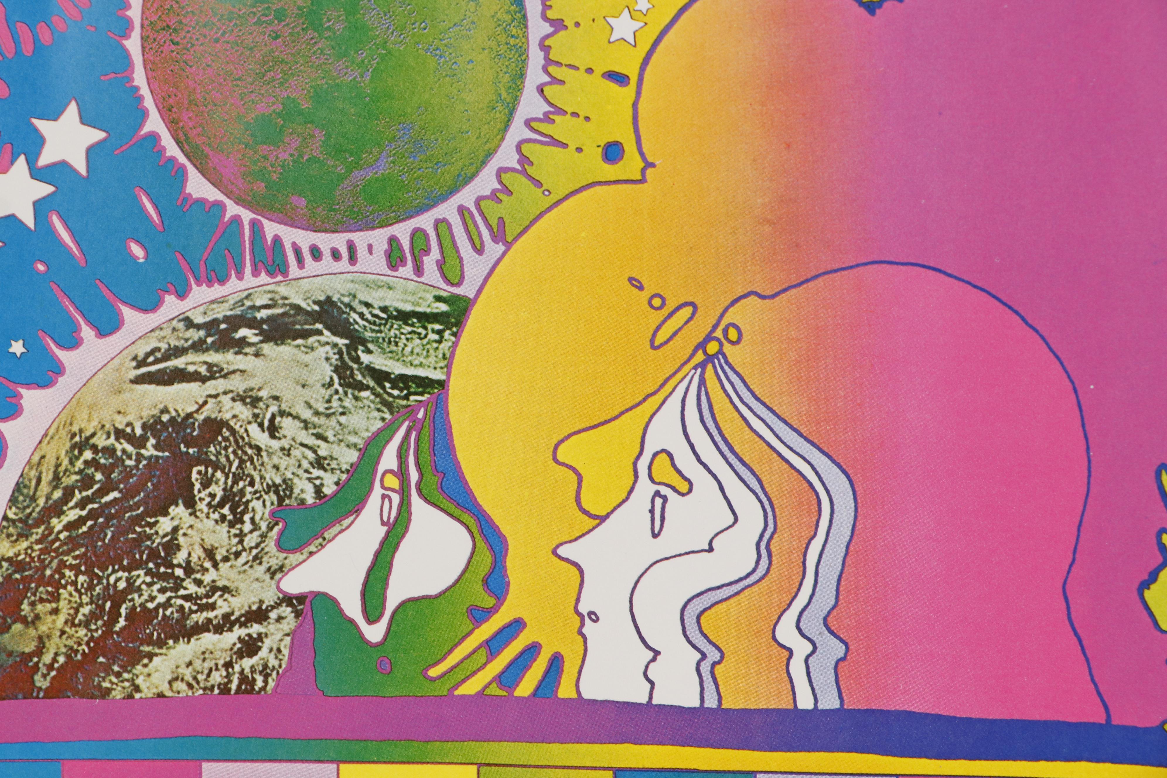 Offset Lithograph after Peter Max "Moon Landing (Man Must Moon)"