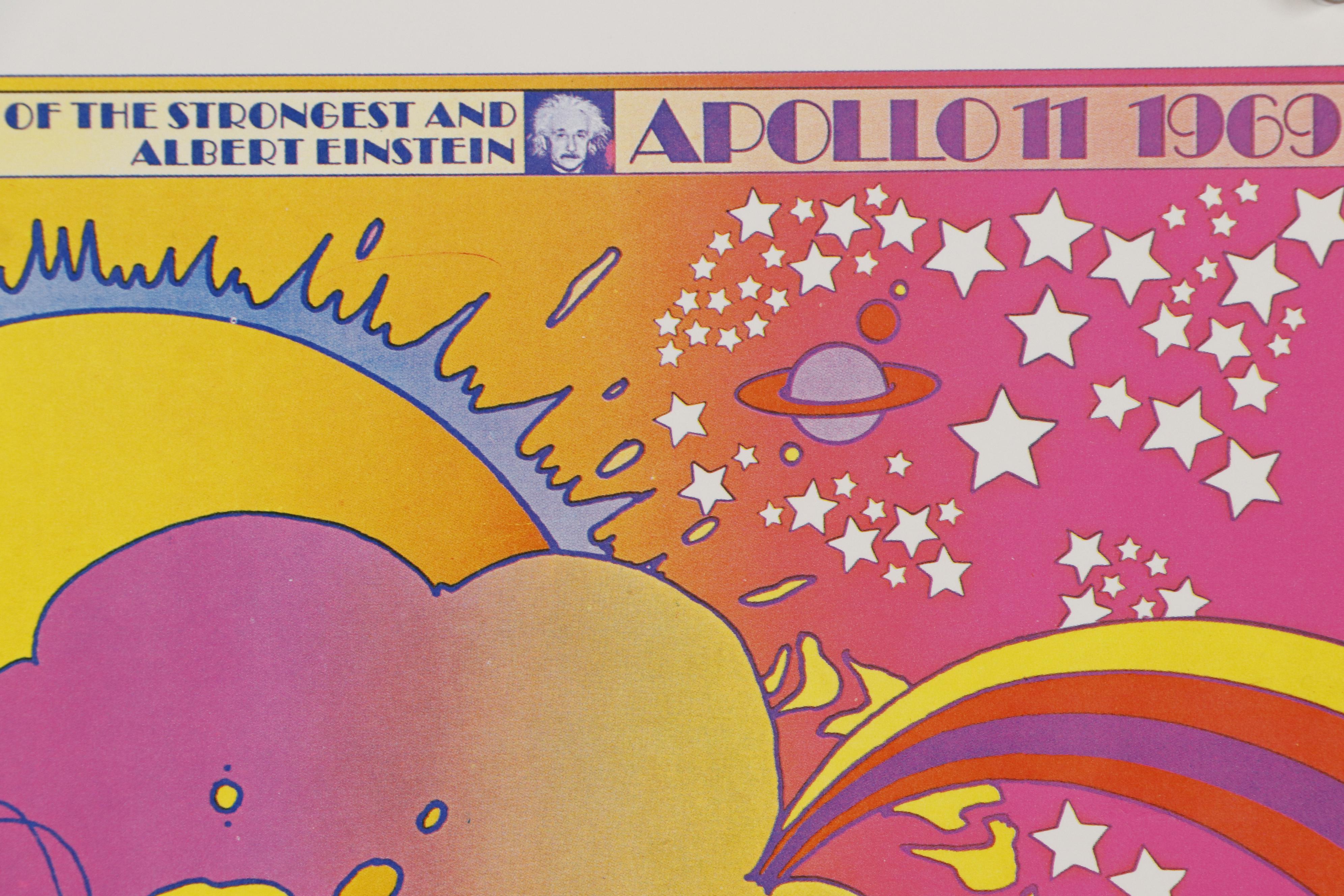 Offset Lithograph after Peter Max "Moon Landing (Man Must Moon)"