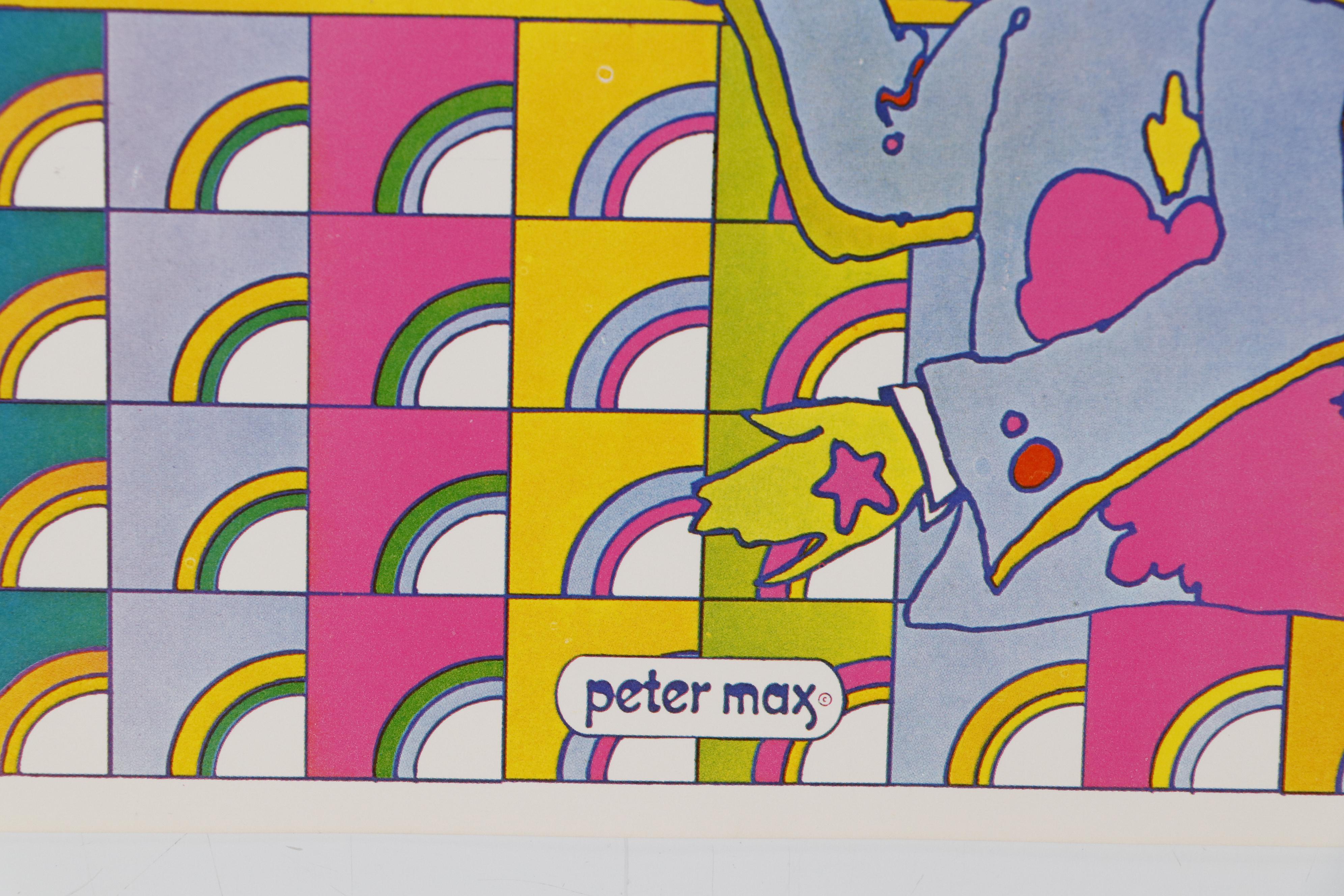 Offset Lithograph after Peter Max "Moon Landing (Man Must Moon)"